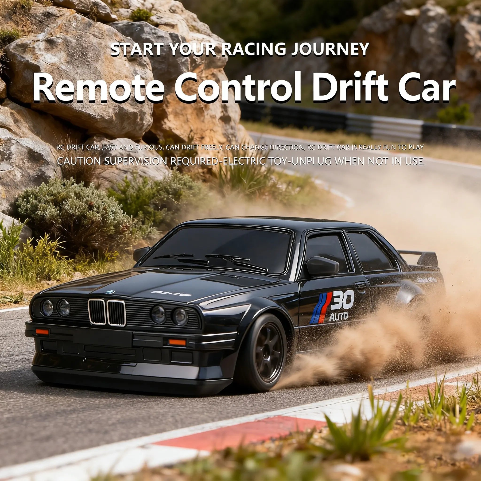 2.4Ghz 1:24 Scale High-Speed RC Drift Car Model, LED Light Drifting Tyres Racing Toy, Collectible Decoration for Ages 8+, Remote Control Car