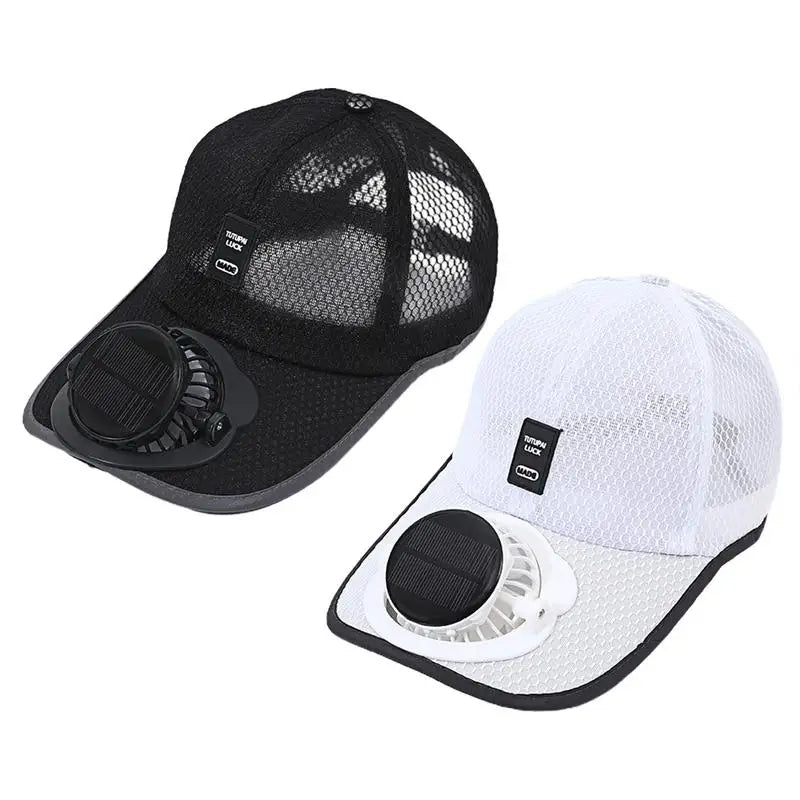 Breathable Sunhat with Solar Fan Outdoor Sun Protection Hat USB Rechargeable Fan Baseball Caps Summer Sunscreen Sunshade Hats