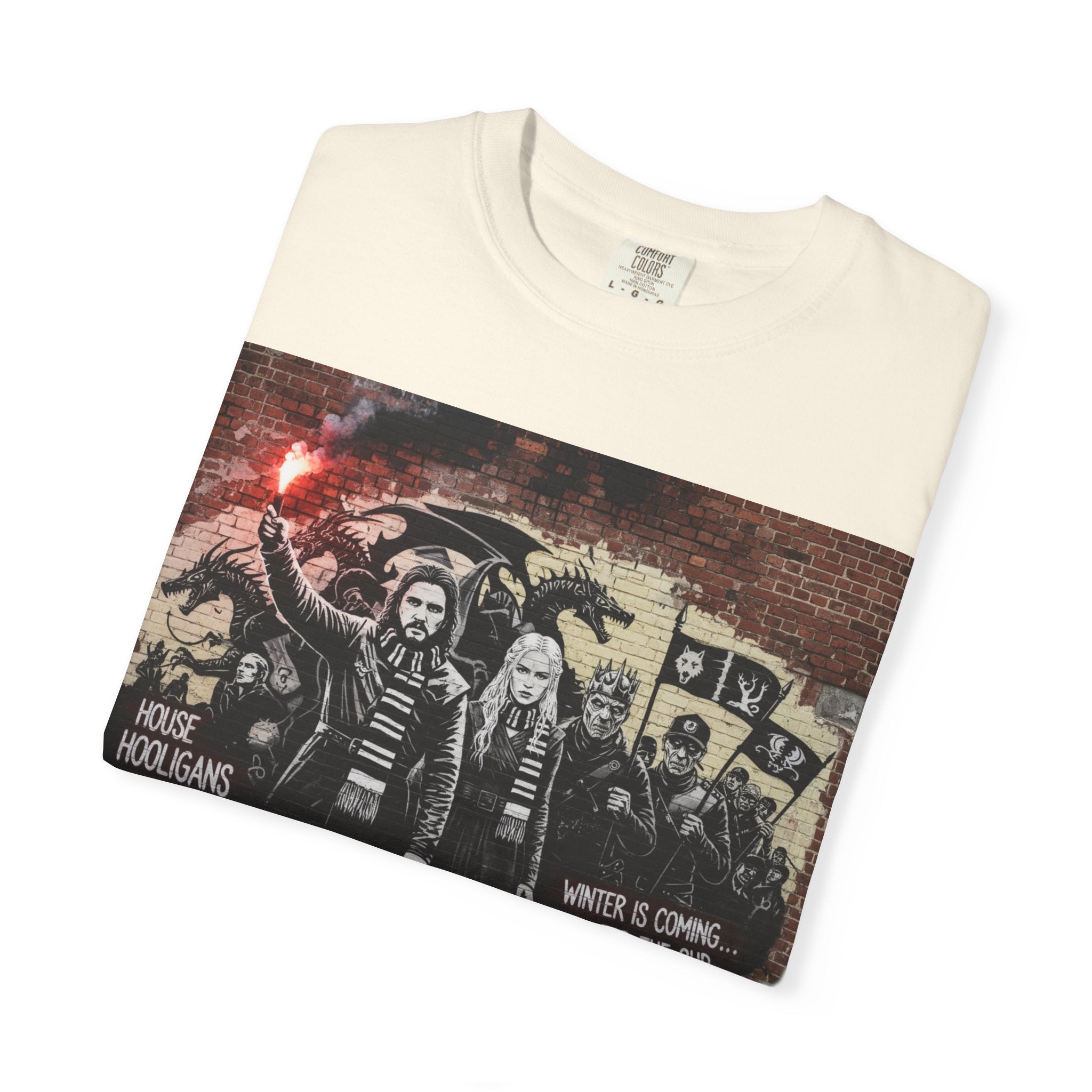 T-Shirt — Protest Graffiti Band Tee with 'Noise Is Coming For The Oi' Design