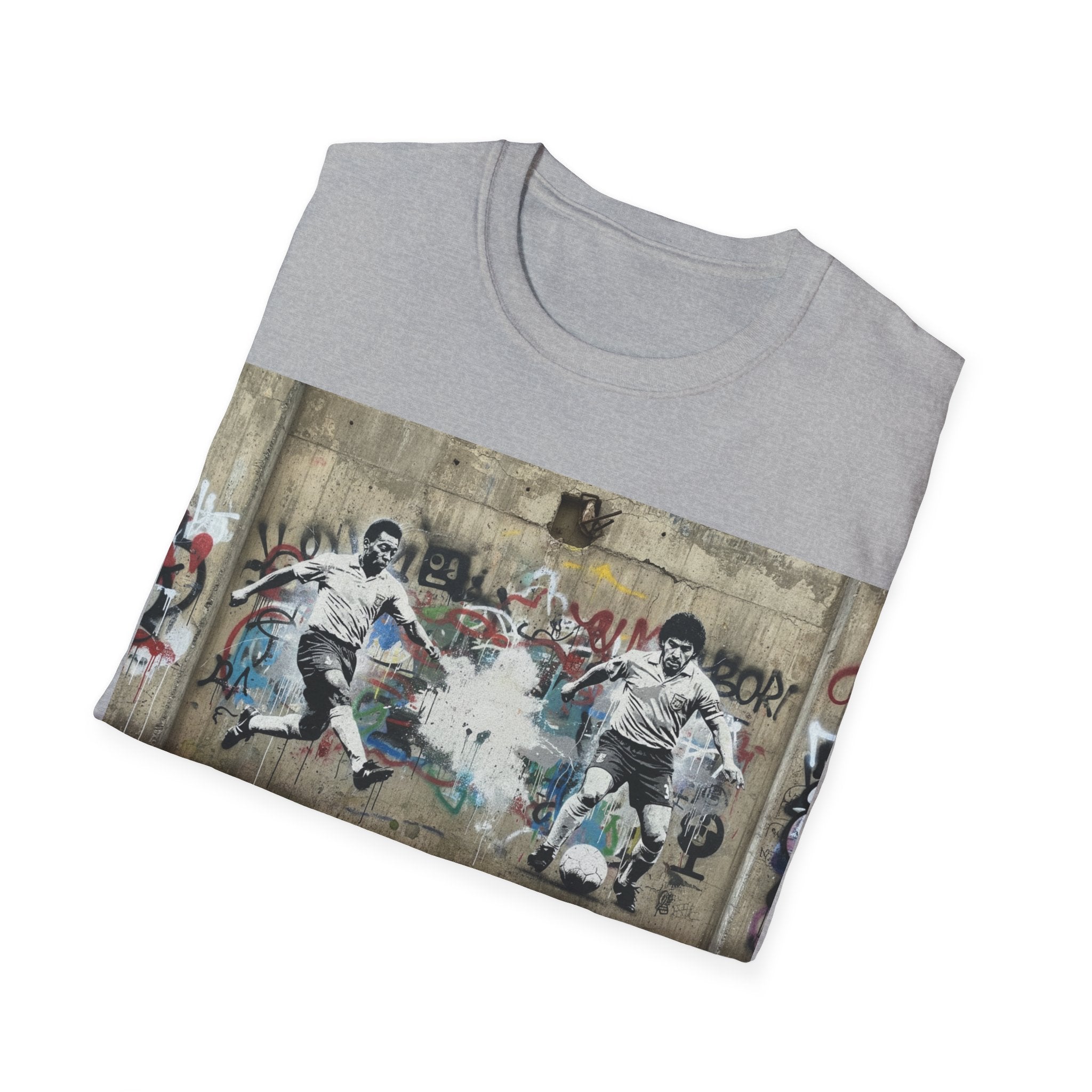 Pele vs Maradona — Urban Graffiti Football Players T-Shirt