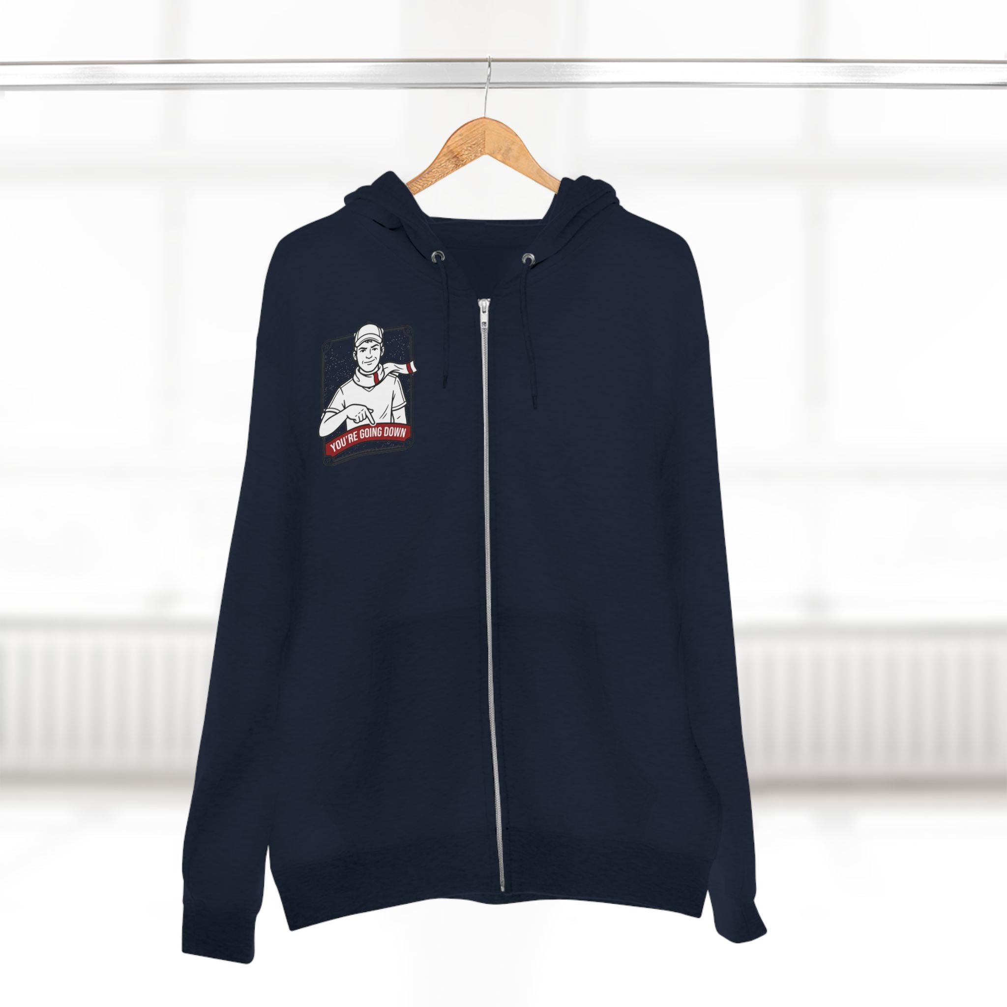 Zip Hoodie — 'You're Going Down' Retro Sports Rivalry Design