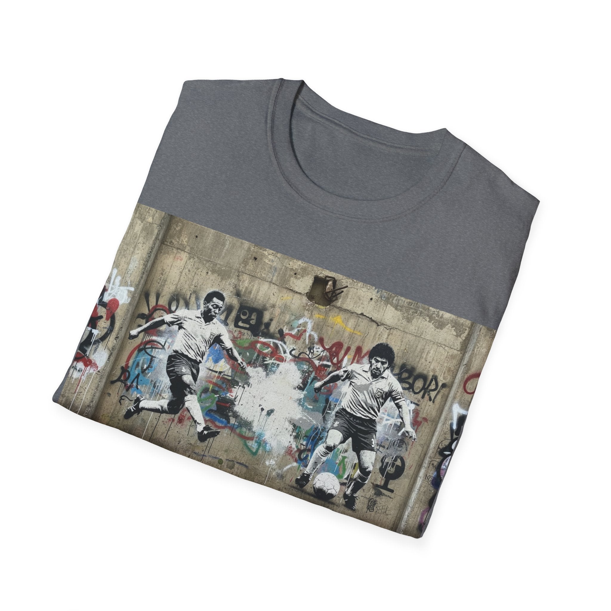 Pele vs Maradona — Urban Graffiti Football Players T-Shirt