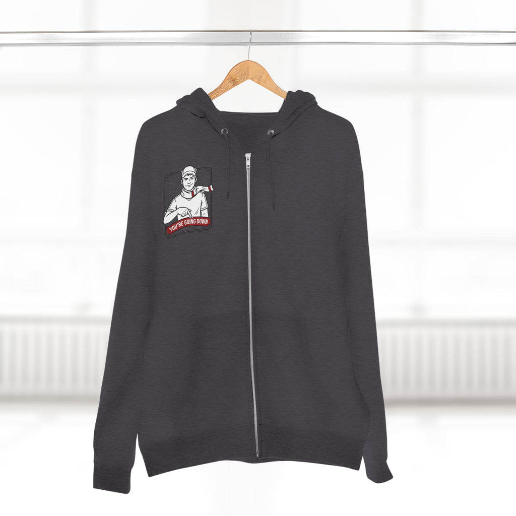Zip Hoodie — 'You're Going Down' Retro Sports Rivalry Design