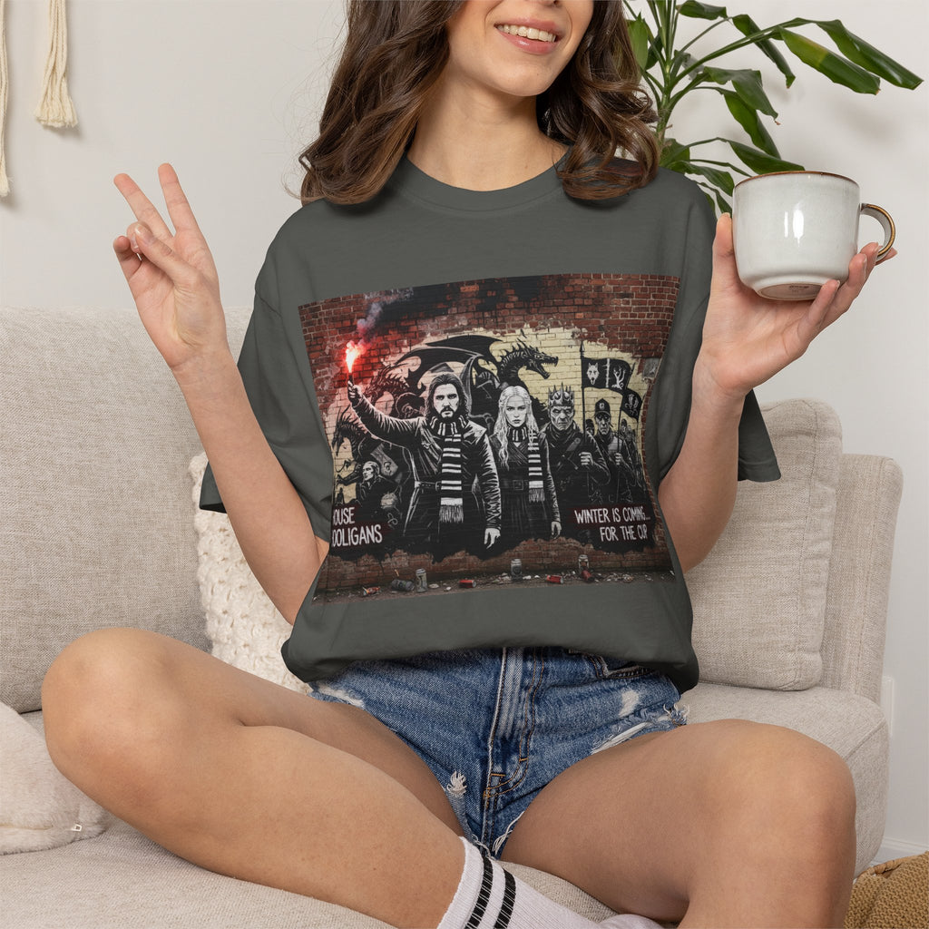 T-Shirt — Protest Graffiti Band Tee with 'Noise Is Coming For The Oi' Design