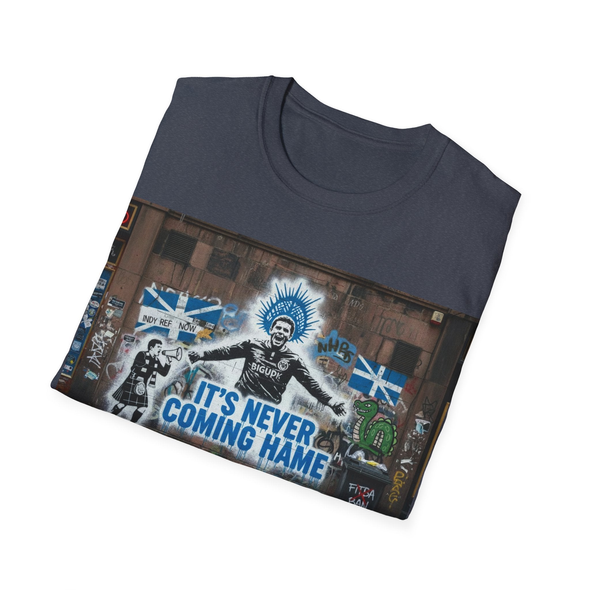 T-Shirt — 'It's Never Coming Home' Street Art Football Fan Tee