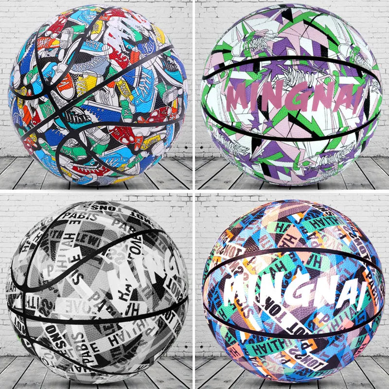 New Colorful Flower Shoes Graffiti Wear-Resistant Outdoor Basketball Limited Edition Street Trend Cool Adult No.6 7 Feel King