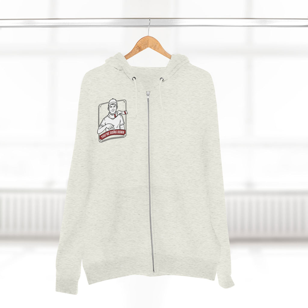 Zip Hoodie — 'You're Going Down' Retro Sports Rivalry Design