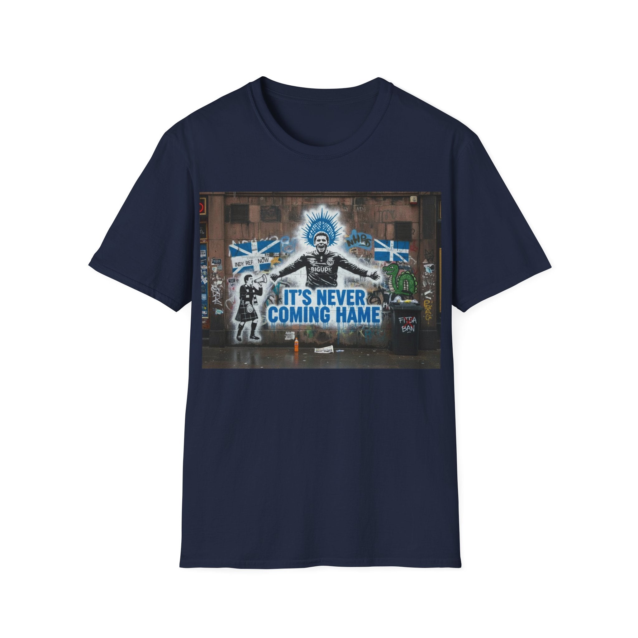 T-Shirt — 'It's Never Coming Home' Street Art Football Fan Tee
