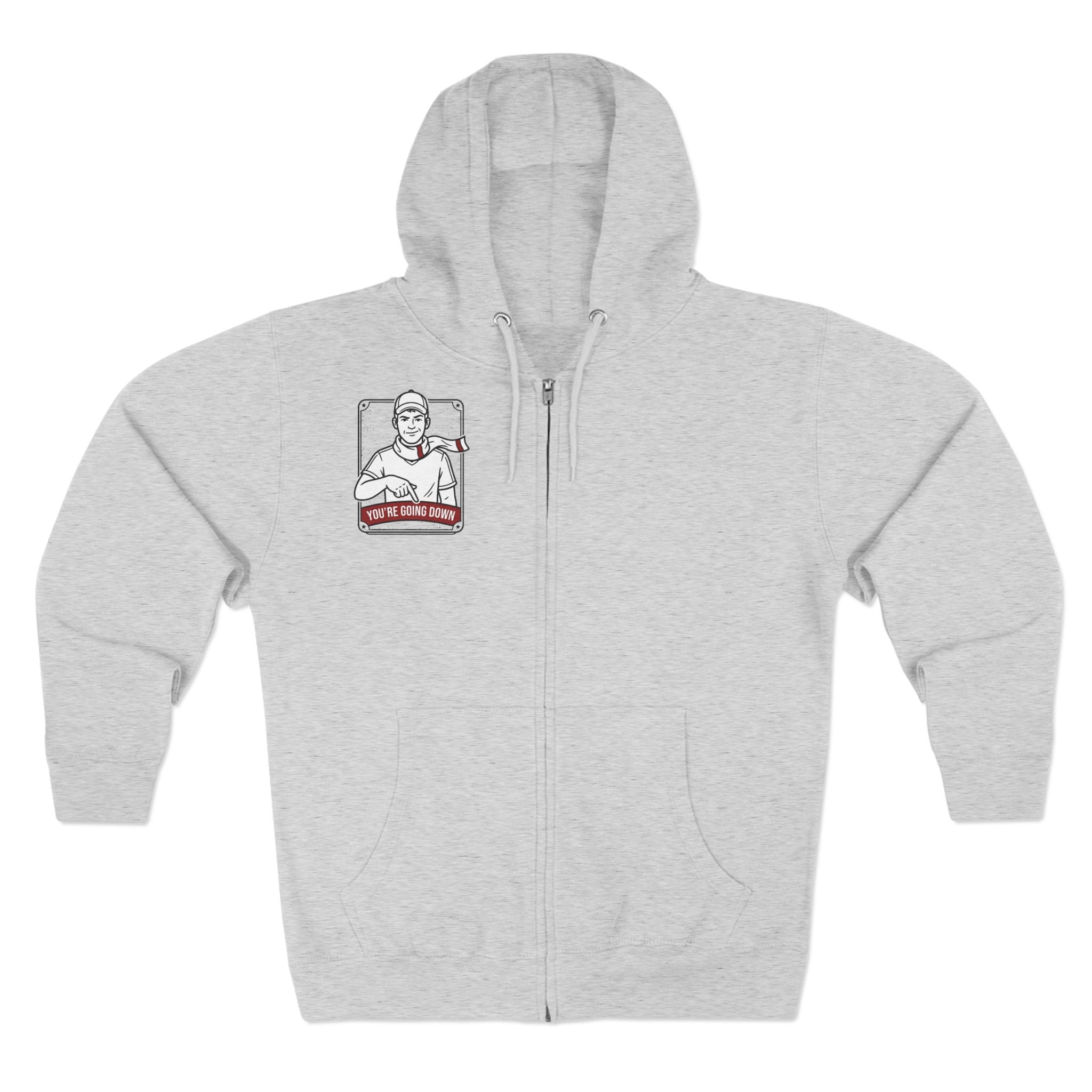 Zip Hoodie — 'You're Going Down' Retro Sports Rivalry Design