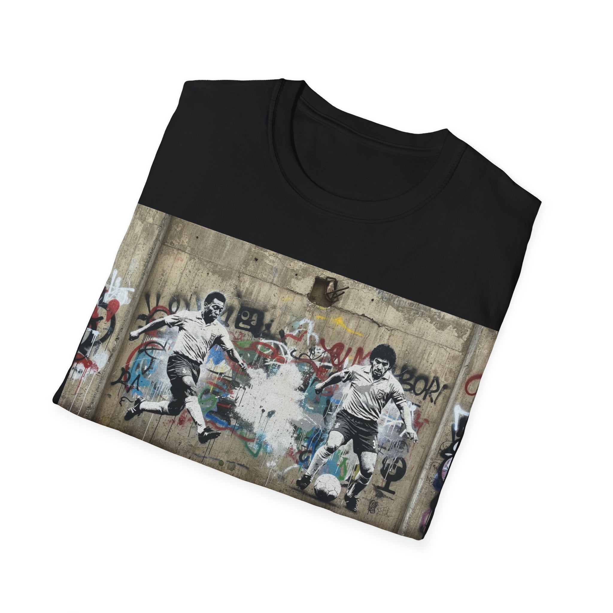 Pele vs Maradona — Urban Graffiti Football Players T-Shirt