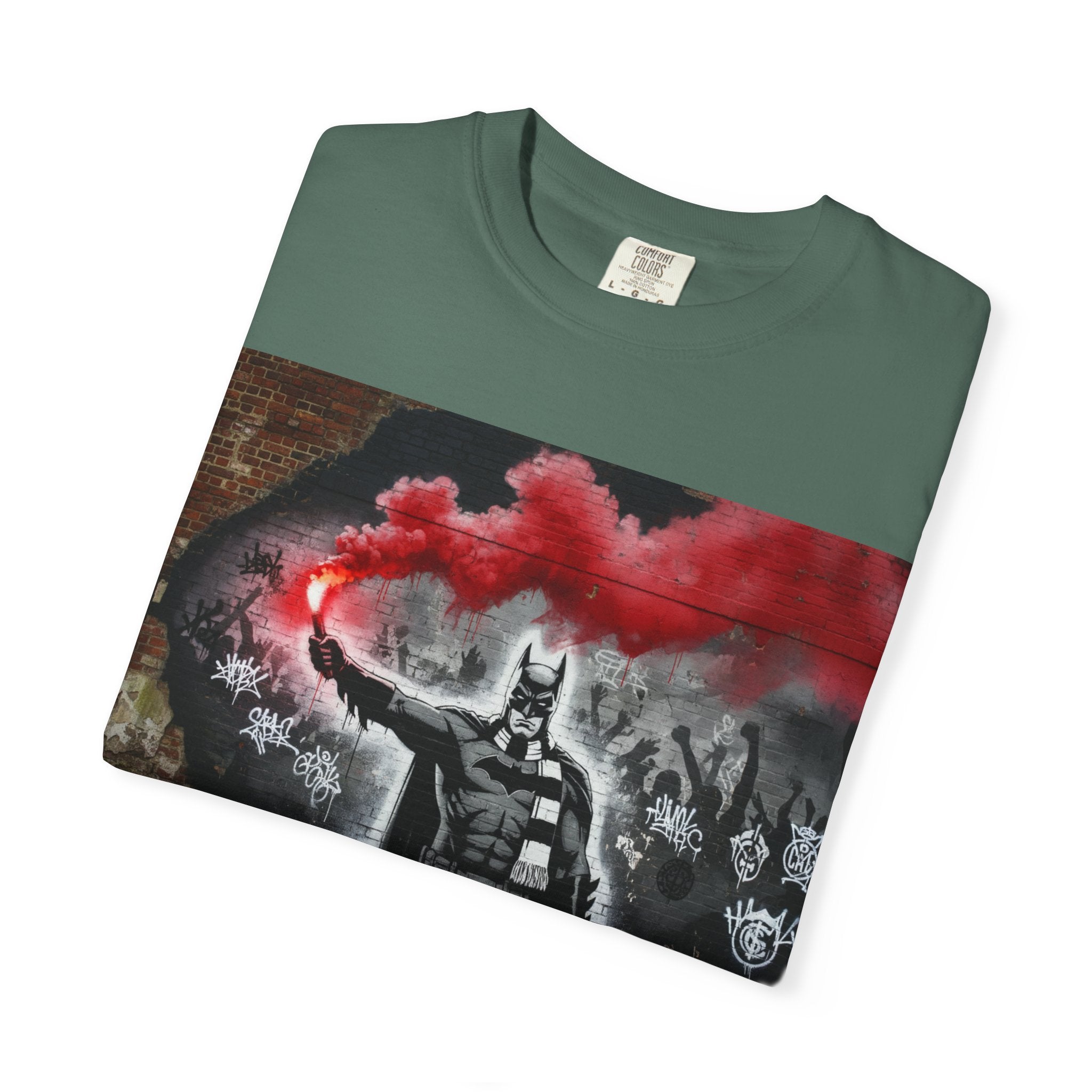 Batman Graffiti T-Shirt – Red Smoke Street Art Tee