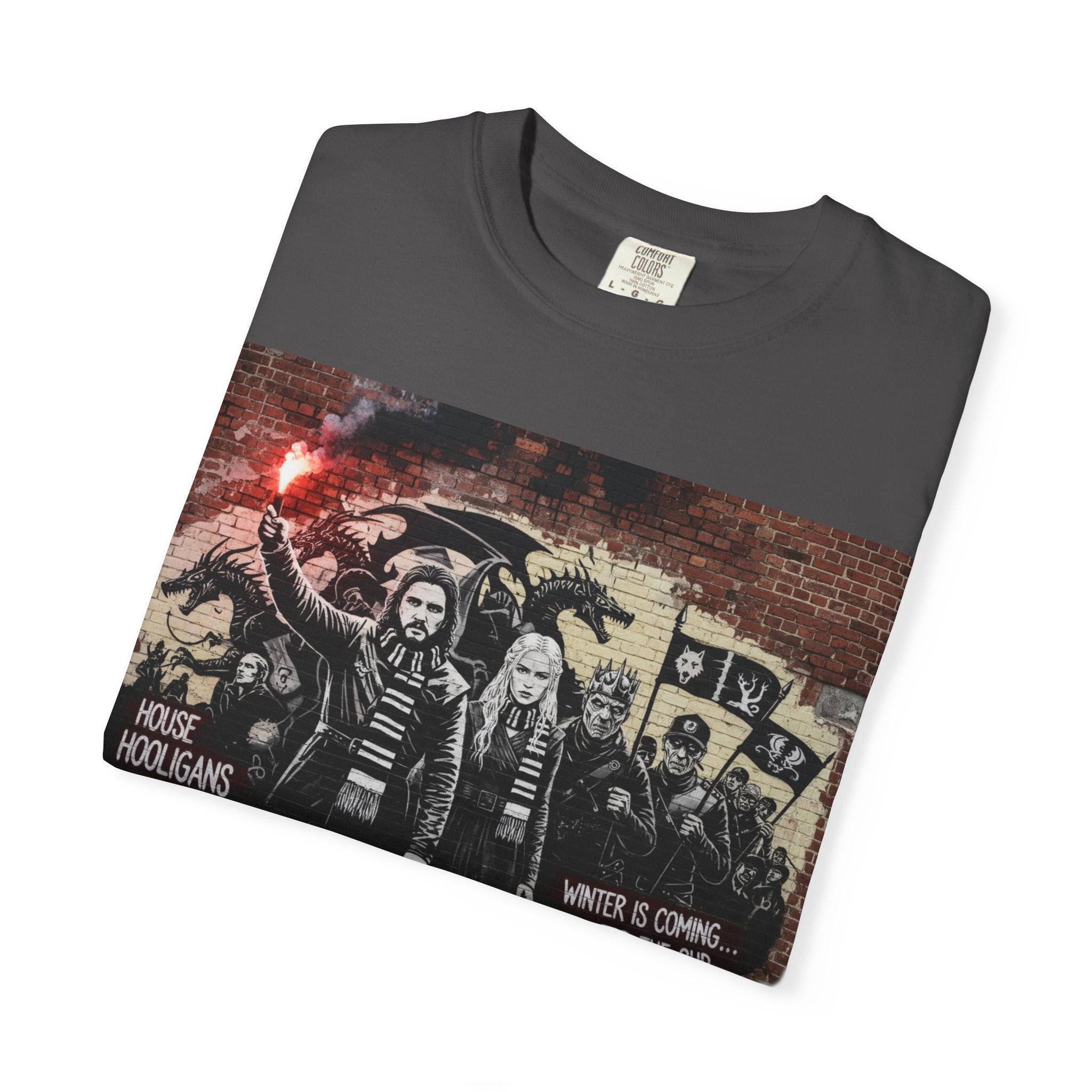 T-Shirt — Protest Graffiti Band Tee with 'Noise Is Coming For The Oi' Design