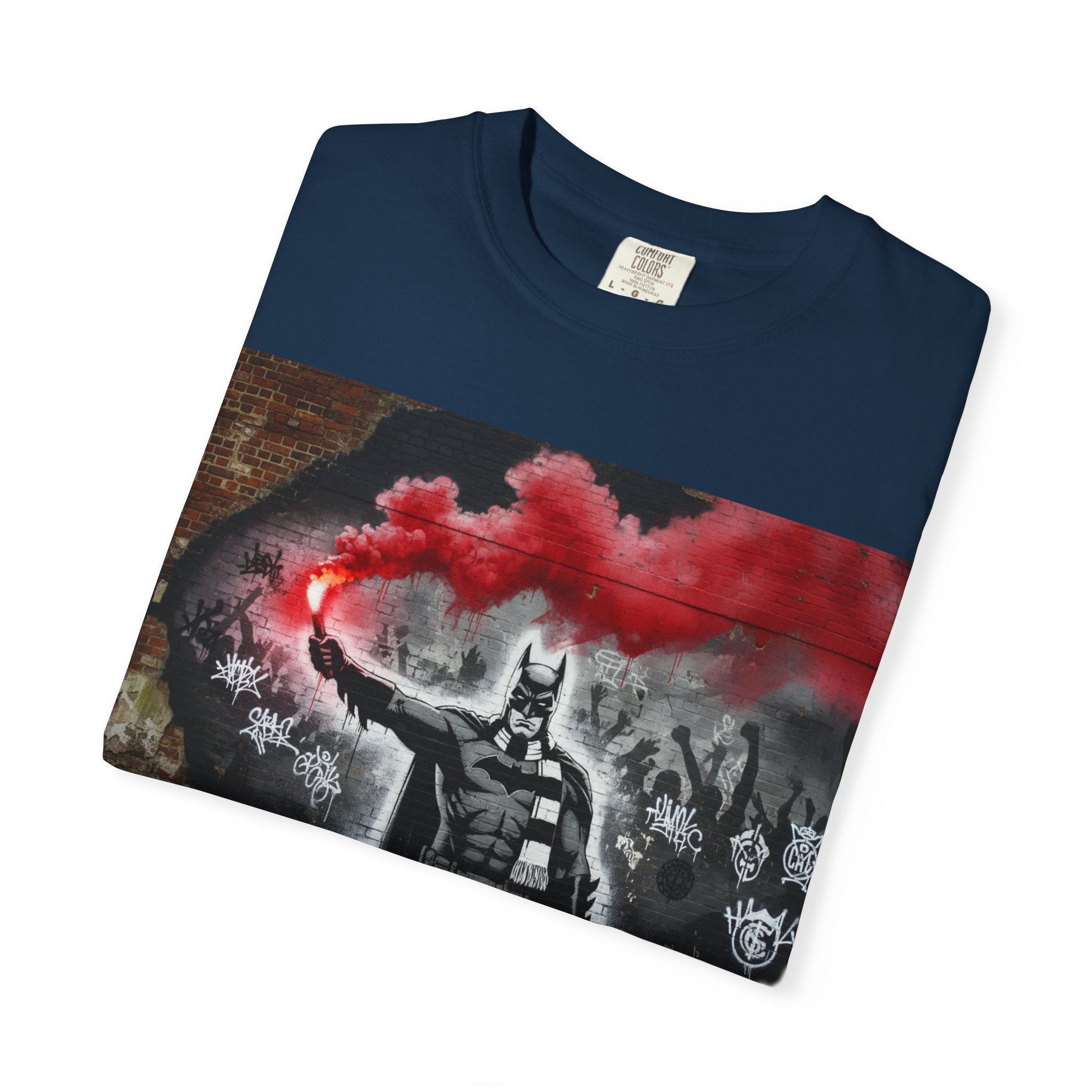 Batman Graffiti T-Shirt – Red Smoke Street Art Tee