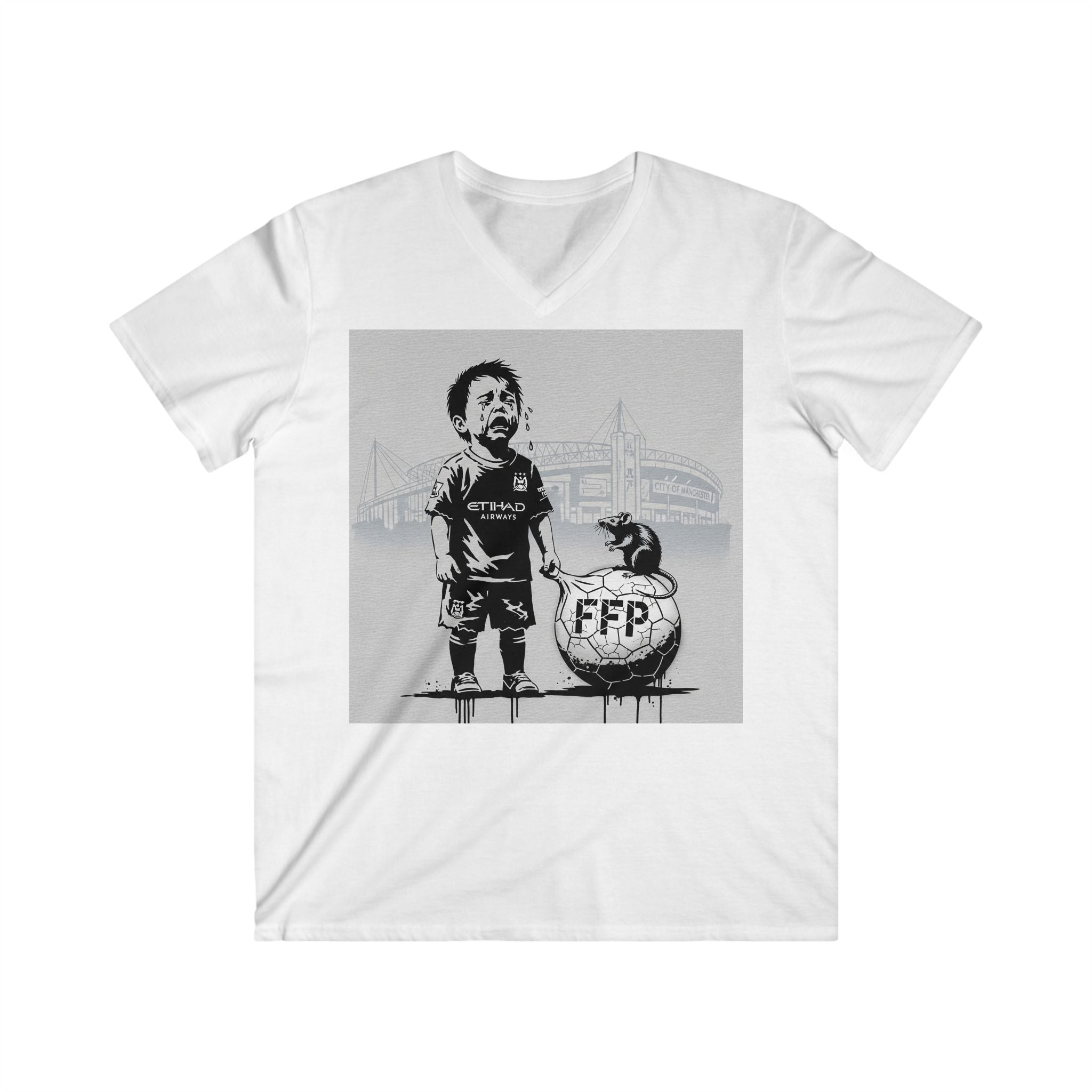 Soccer Kid Graphic Tee – 'FFP' Ball Design V‑Neck
