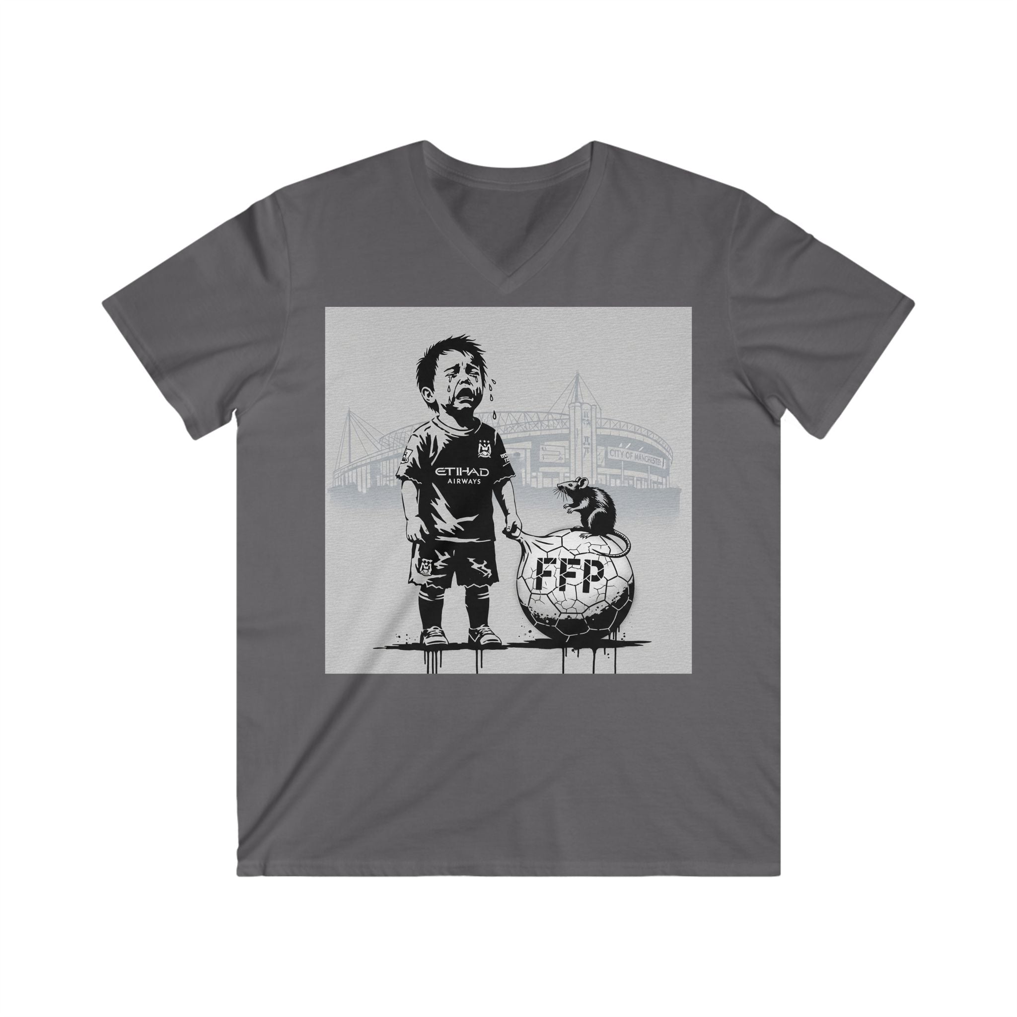 Soccer Kid Graphic Tee – 'FFP' Ball Design V‑Neck