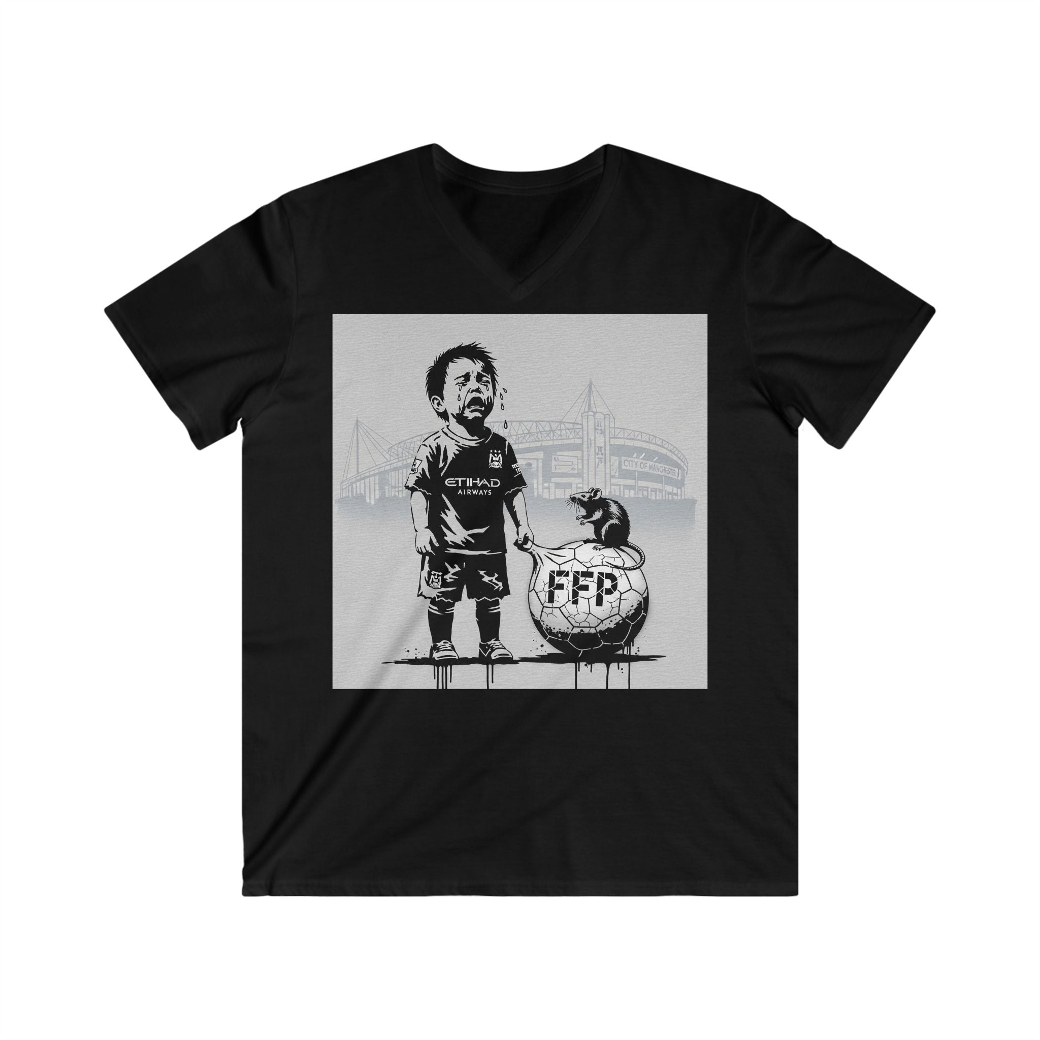 Soccer Kid Graphic Tee – 'FFP' Ball Design V‑Neck