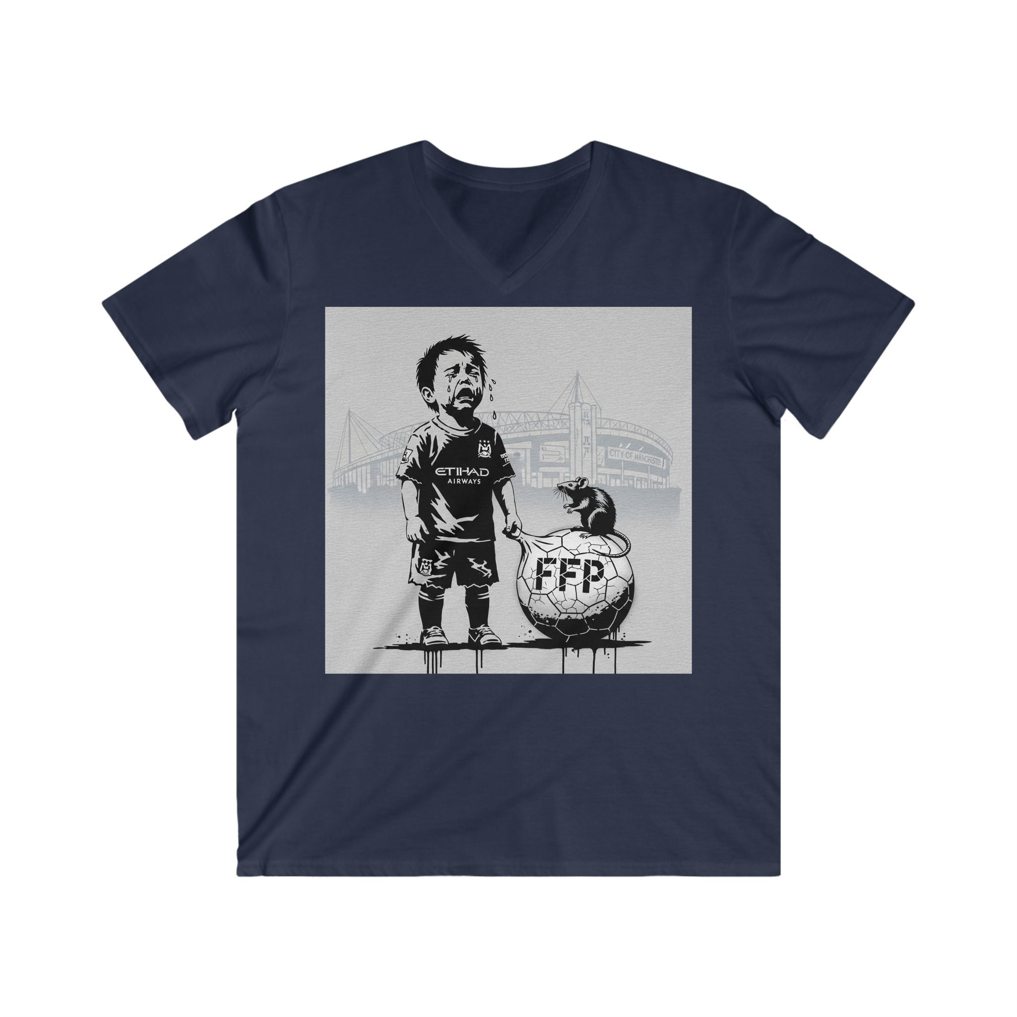 Soccer Kid Graphic Tee – 'FFP' Ball Design V‑Neck