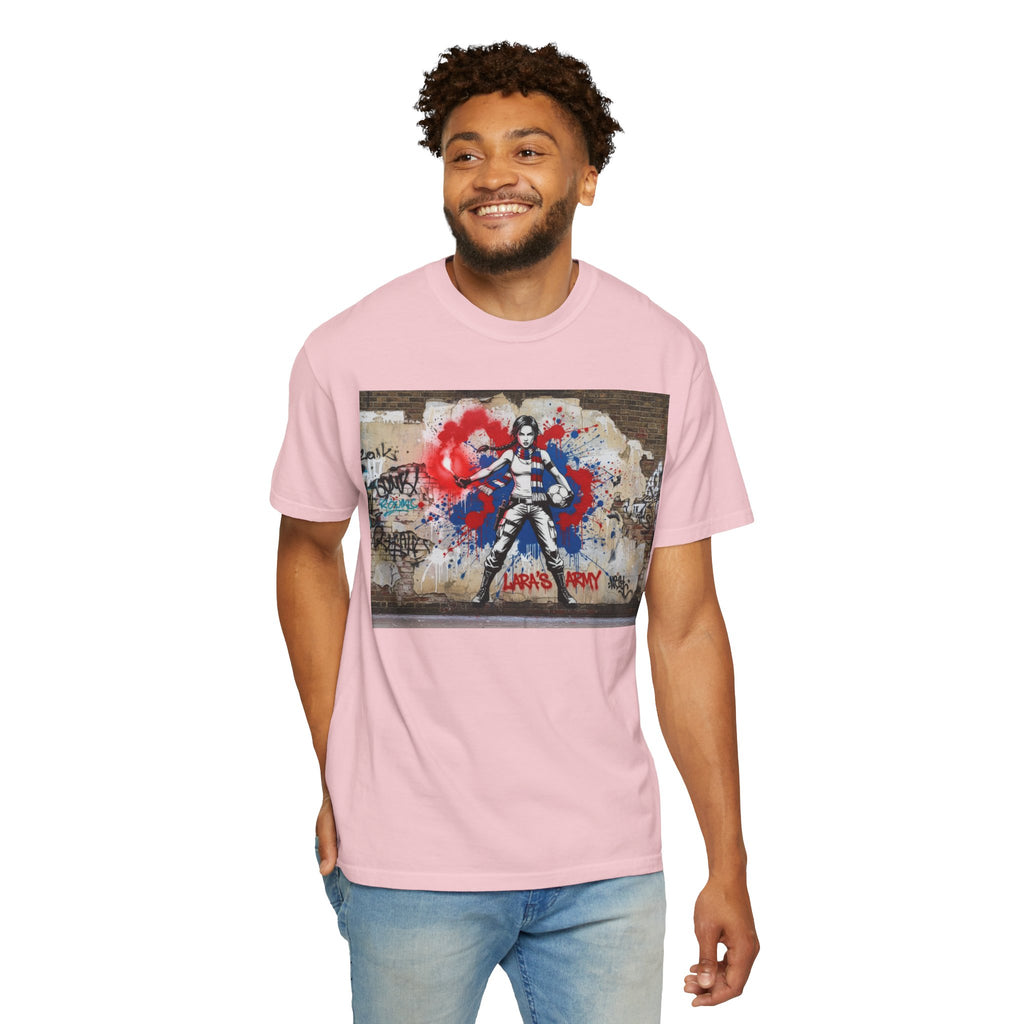 Graffiti Soldier T-Shirt — Urban Street Art Tee with "Land Day" Graphic