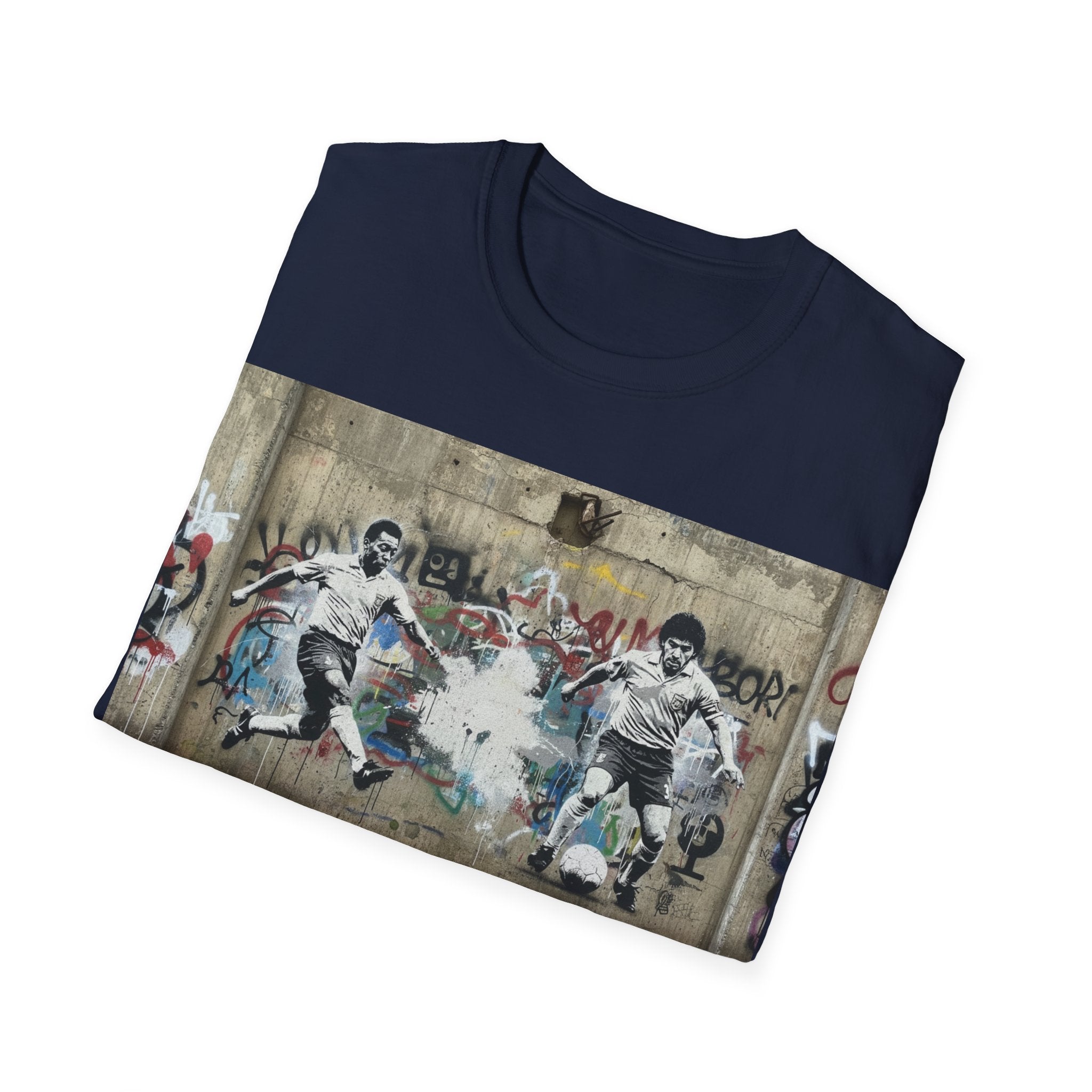Pele vs Maradona — Urban Graffiti Football Players T-Shirt