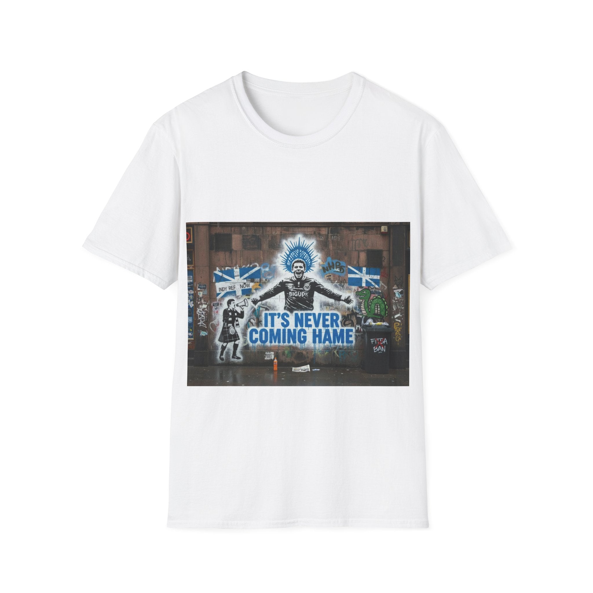 T-Shirt — 'It's Never Coming Home' Street Art Football Fan Tee