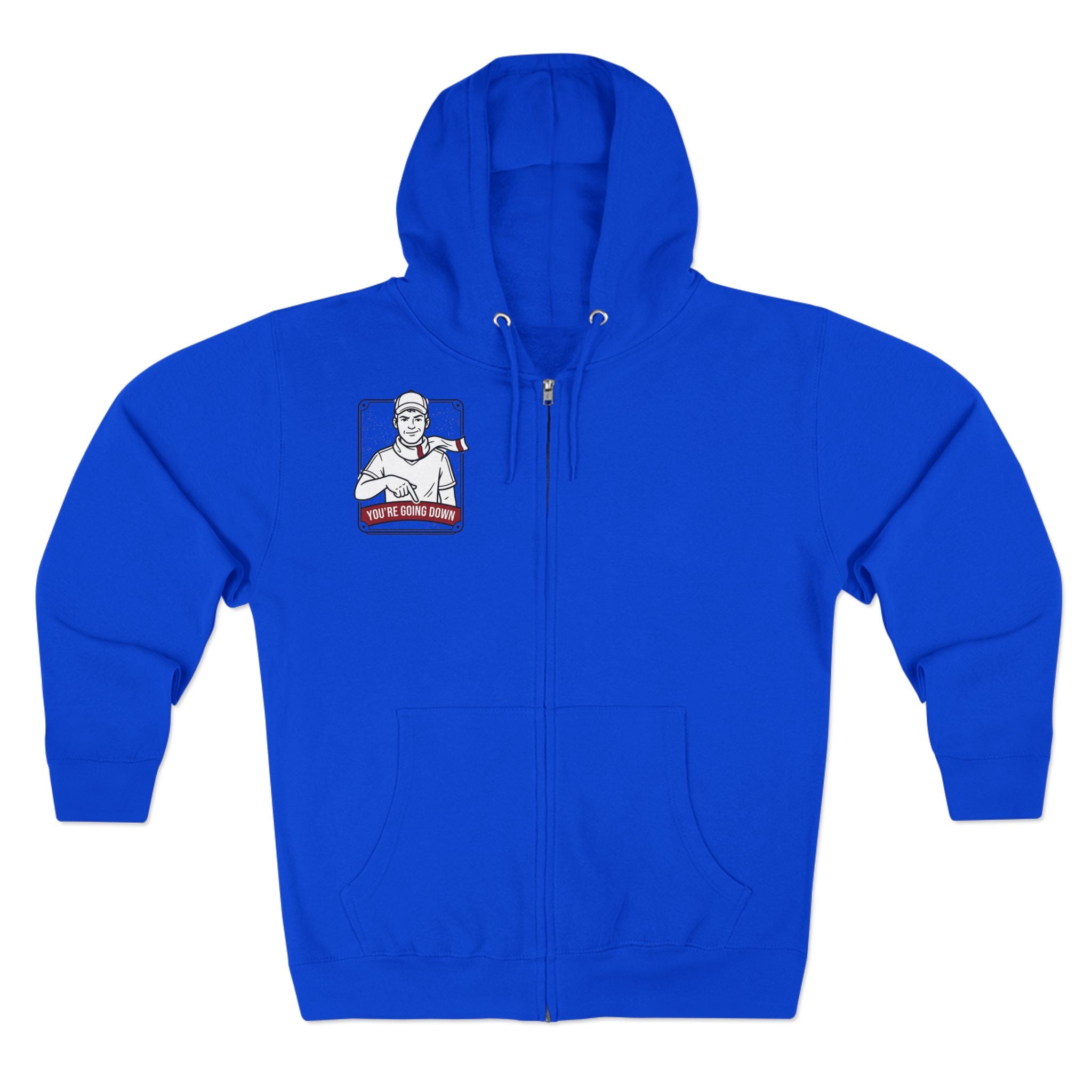 Zip Hoodie — 'You're Going Down' Retro Sports Rivalry Design
