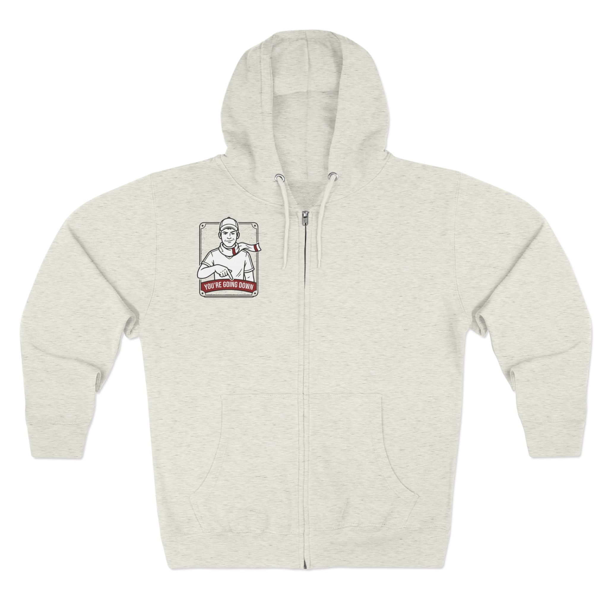 Zip Hoodie — 'You're Going Down' Retro Sports Rivalry Design
