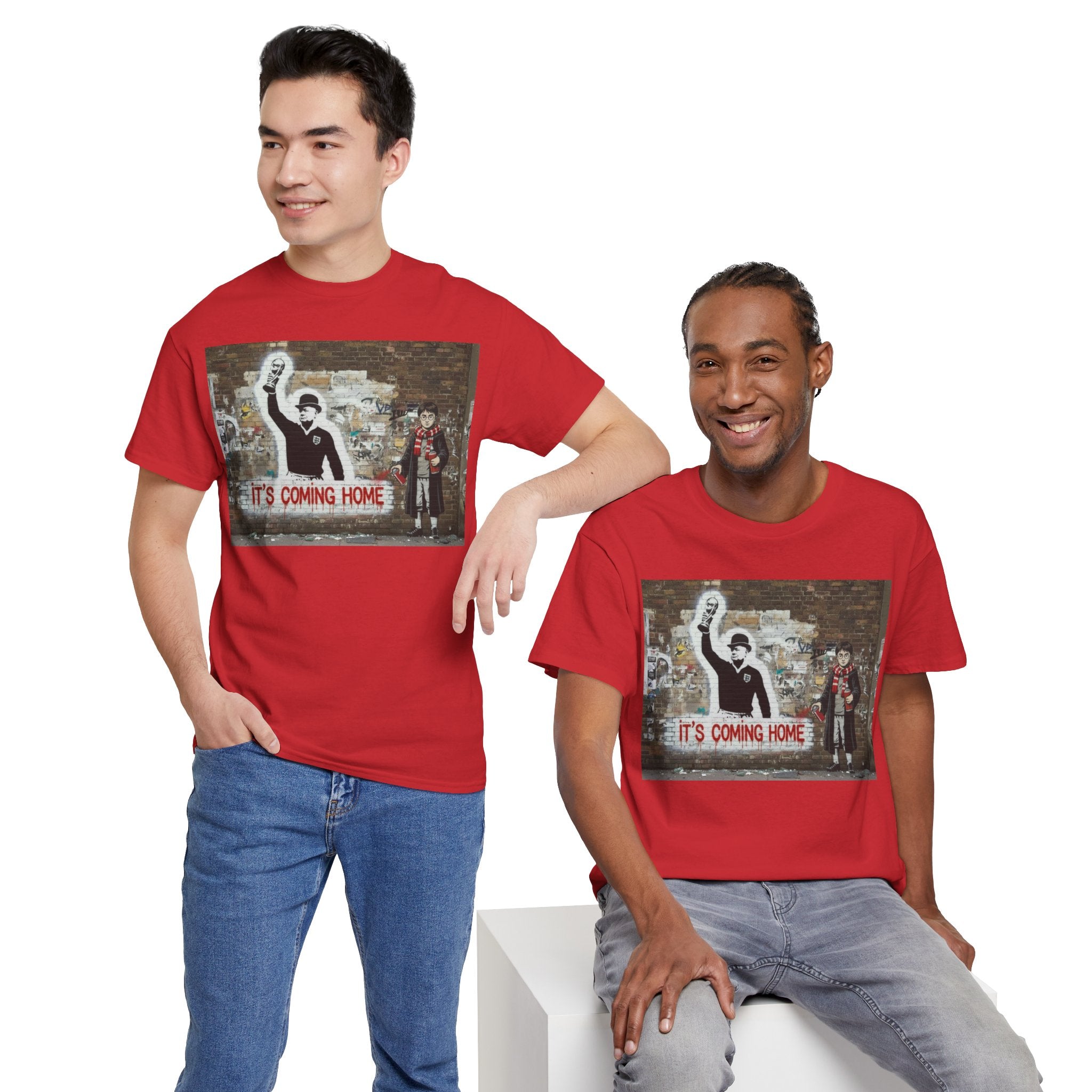 'It's Coming Home' Street Art Football Fan Tee
