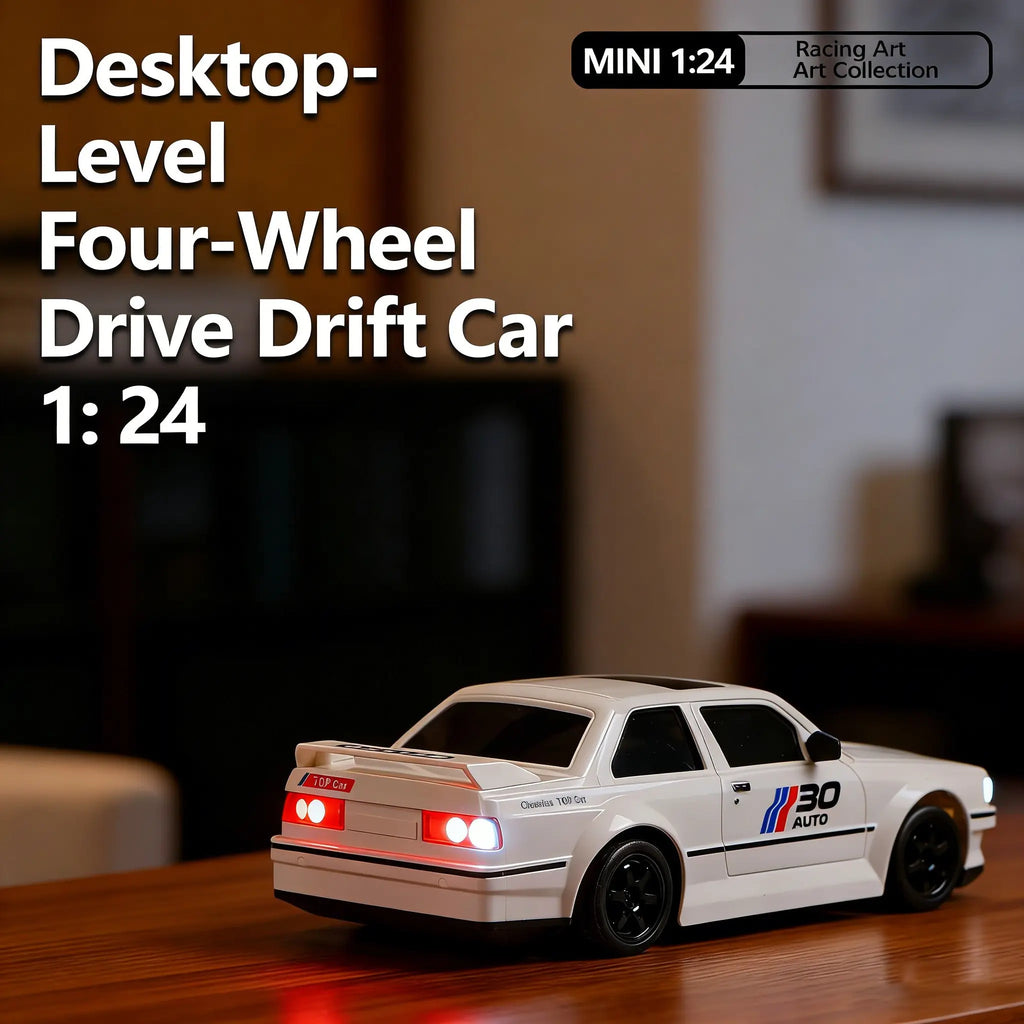 2.4Ghz 1:24 Scale High-Speed RC Drift Car Model, LED Light Drifting Tyres Racing Toy, Collectible Decoration for Ages 8+, Remote Control Car