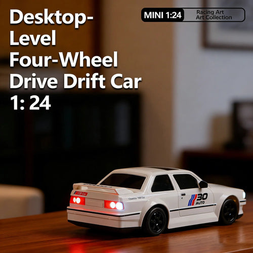 2.4Ghz 1:24 Scale High-Speed RC Drift Car Model, LED Light Drifting Tyres Racing Toy, Collectible Decoration for Ages 8+, Remote Control Car