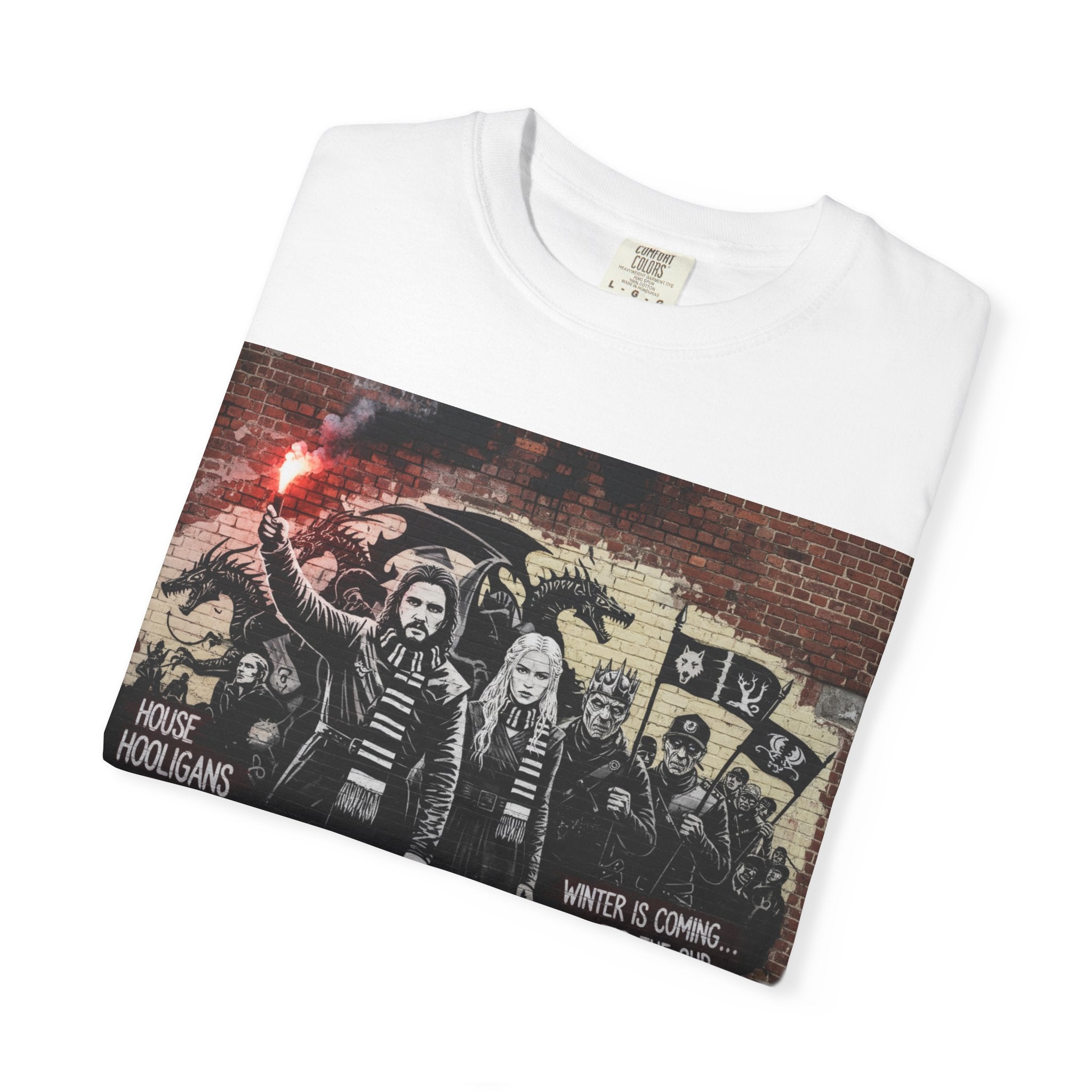 T-Shirt — Protest Graffiti Band Tee with 'Noise Is Coming For The Oi' Design