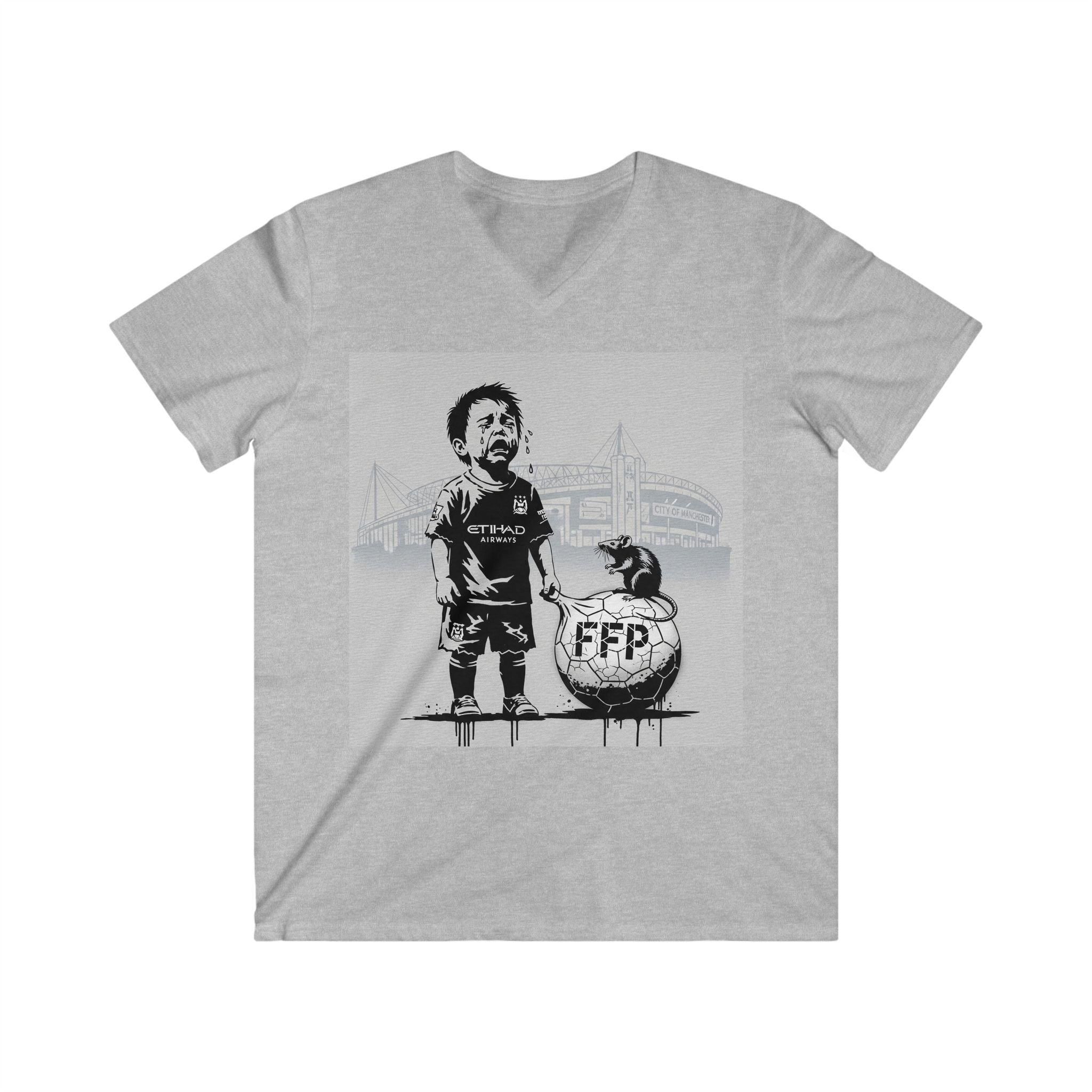 Soccer Kid Graphic Tee – 'FFP' Ball Design V‑Neck