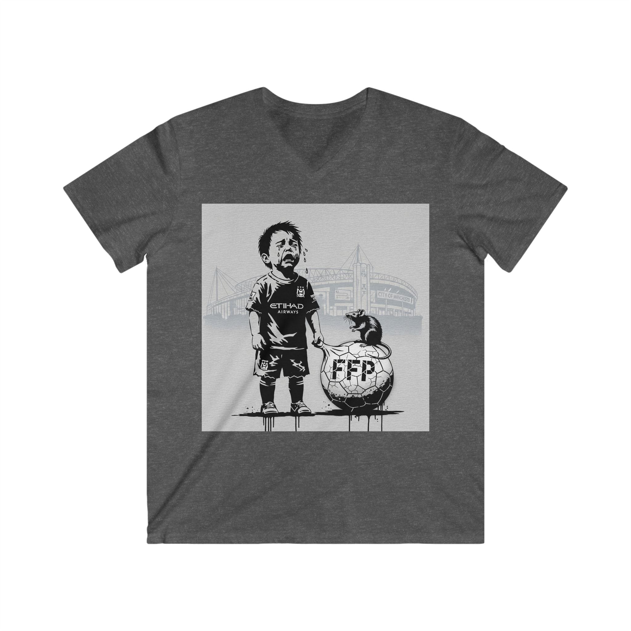 Soccer Kid Graphic Tee – 'FFP' Ball Design V‑Neck