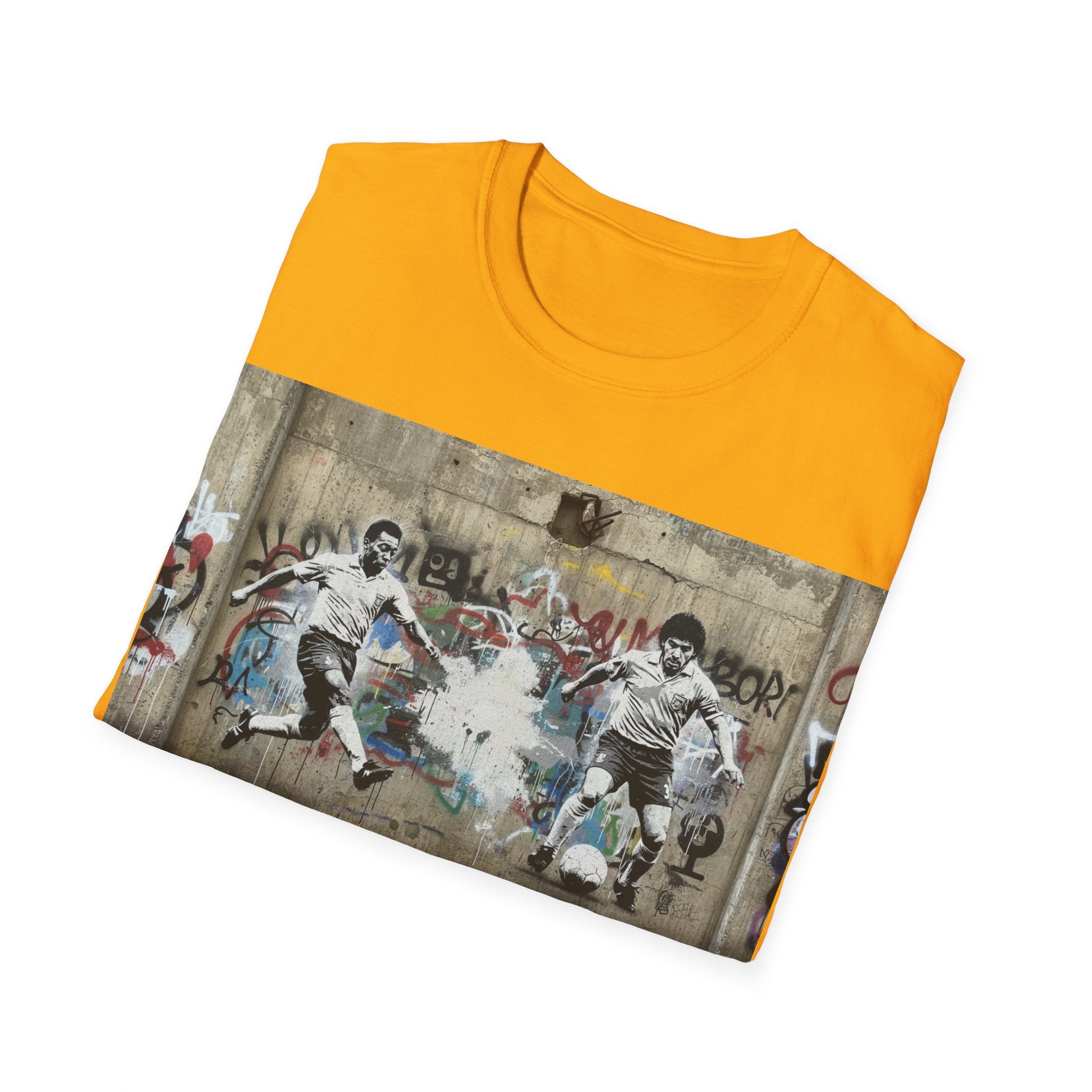 Pele vs Maradona — Urban Graffiti Football Players T-Shirt