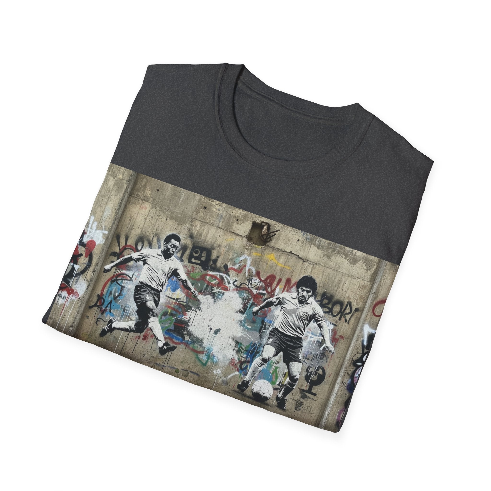 Pele vs Maradona — Urban Graffiti Football Players T-Shirt