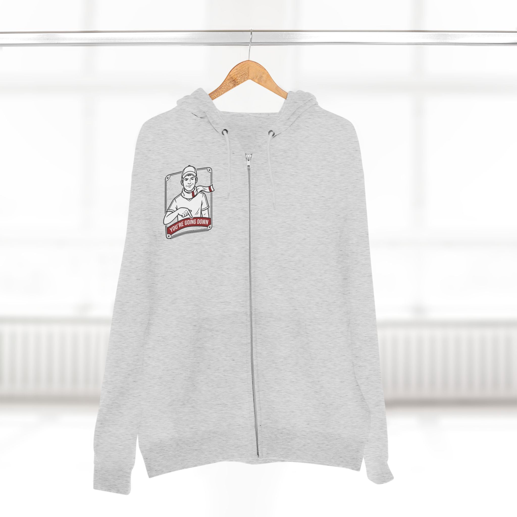 Zip Hoodie — 'You're Going Down' Retro Sports Rivalry Design