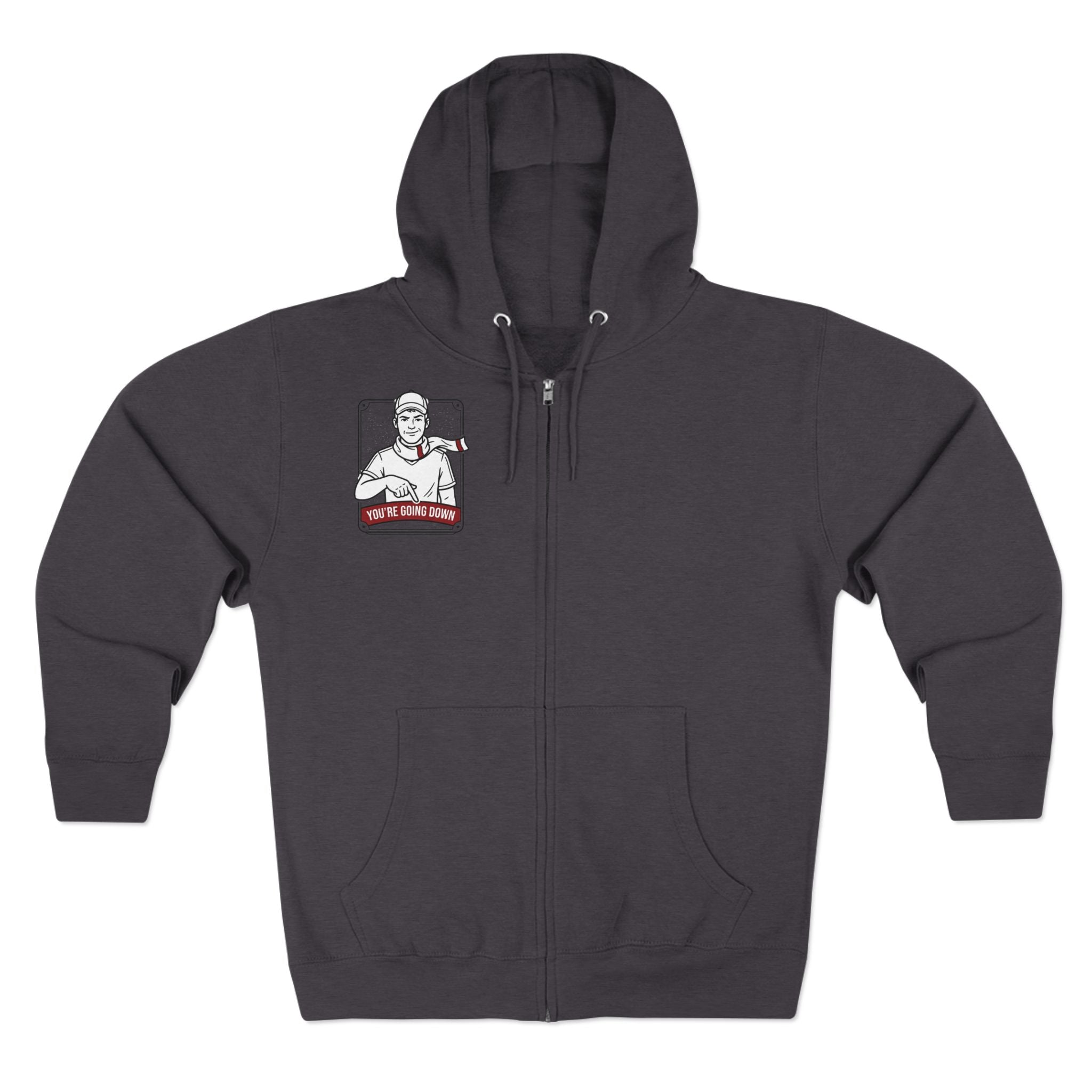 Zip Hoodie — 'You're Going Down' Retro Sports Rivalry Design