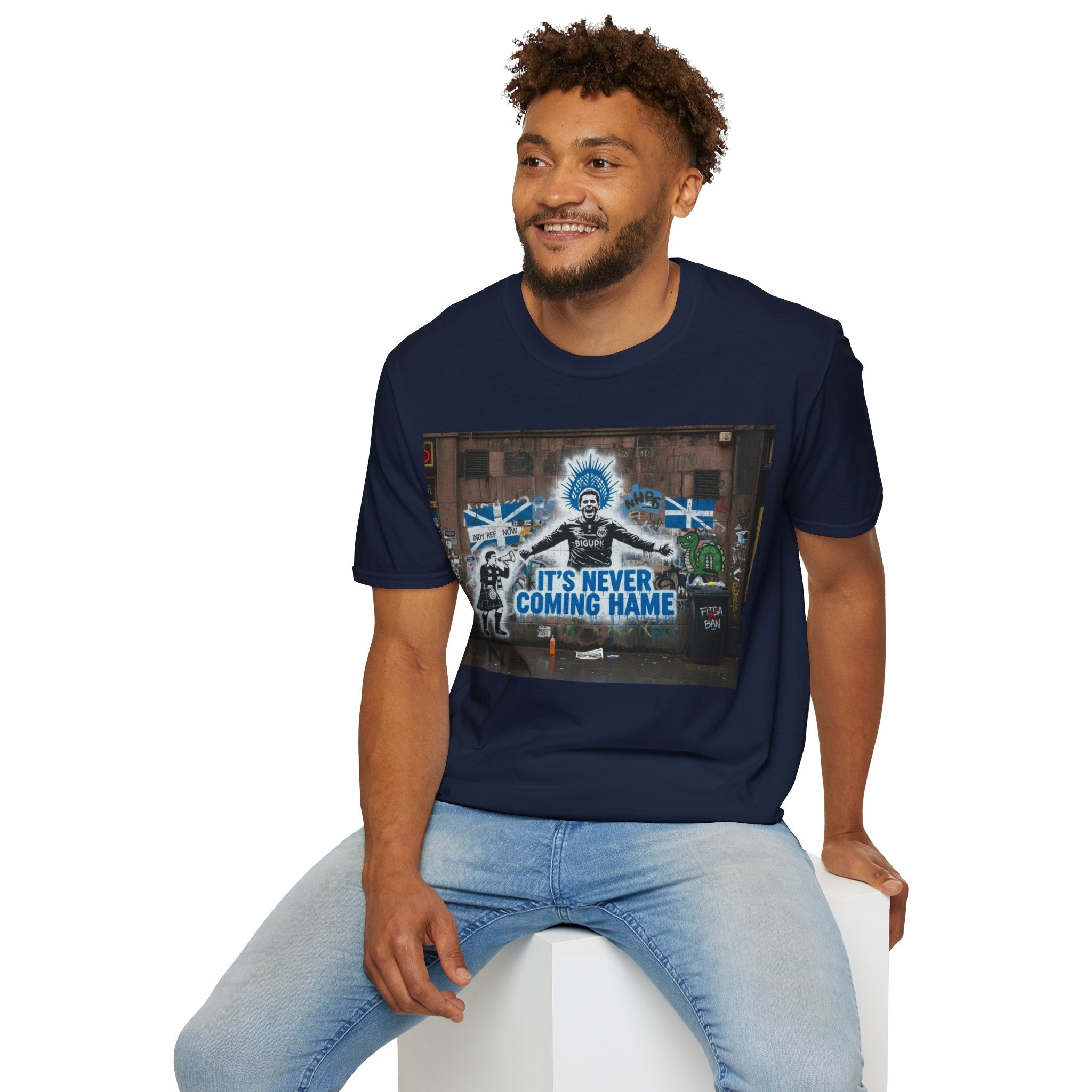 T-Shirt — 'It's Never Coming Home' Street Art Football Fan Tee