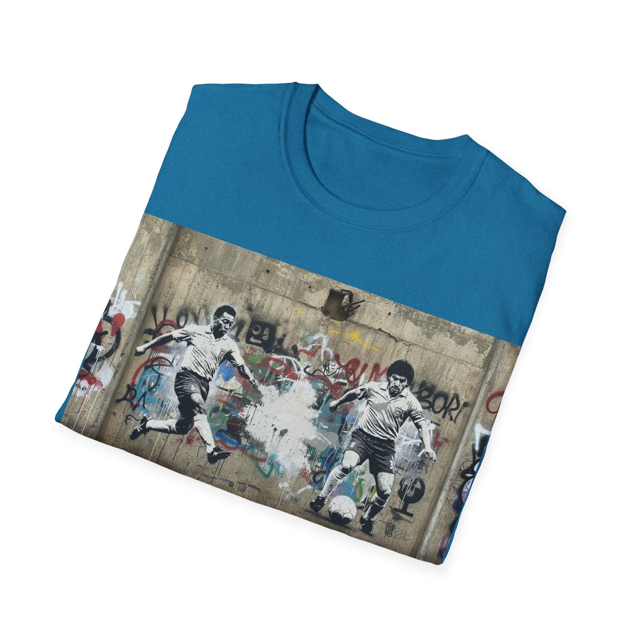 Pele vs Maradona — Urban Graffiti Football Players T-Shirt