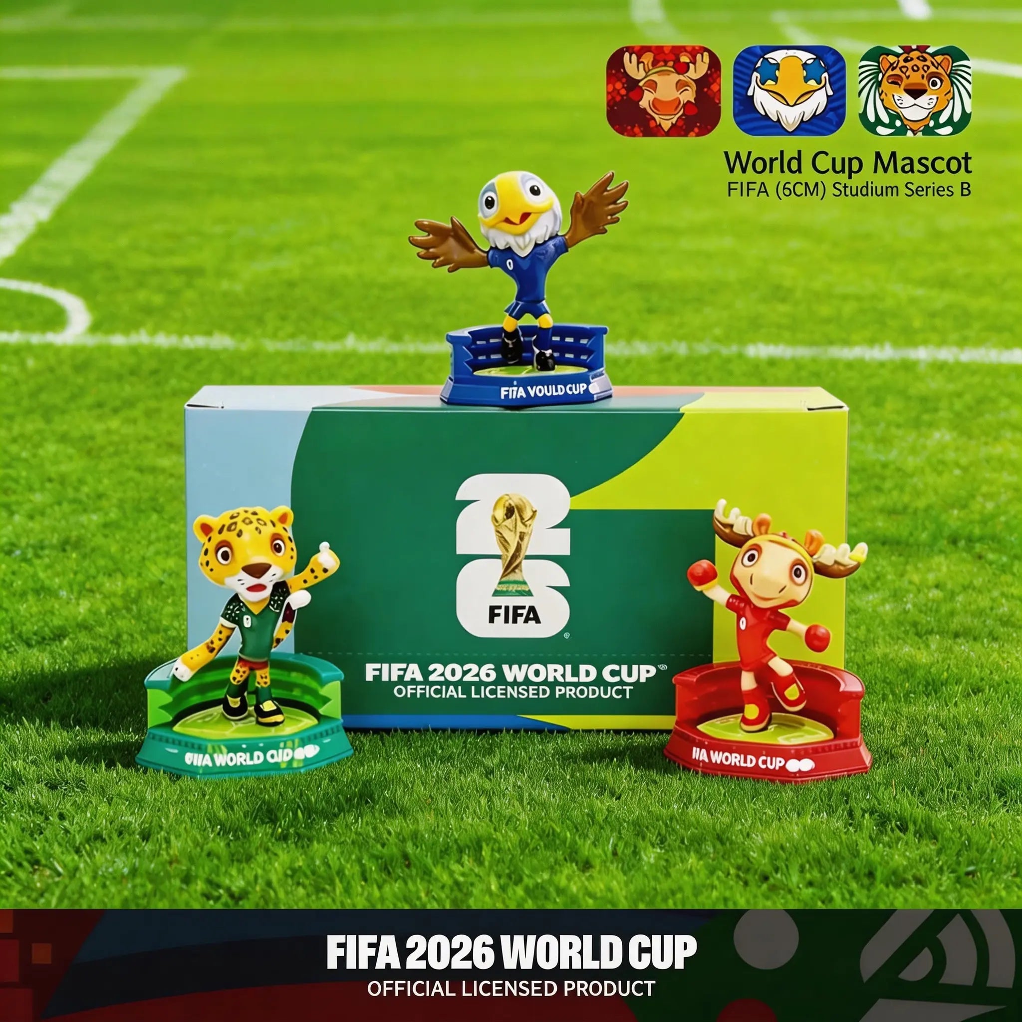 FIFA 2026 USA Canada Mexico World Cup Mascot Collectible Figure Set, Designed for Soccer Fans