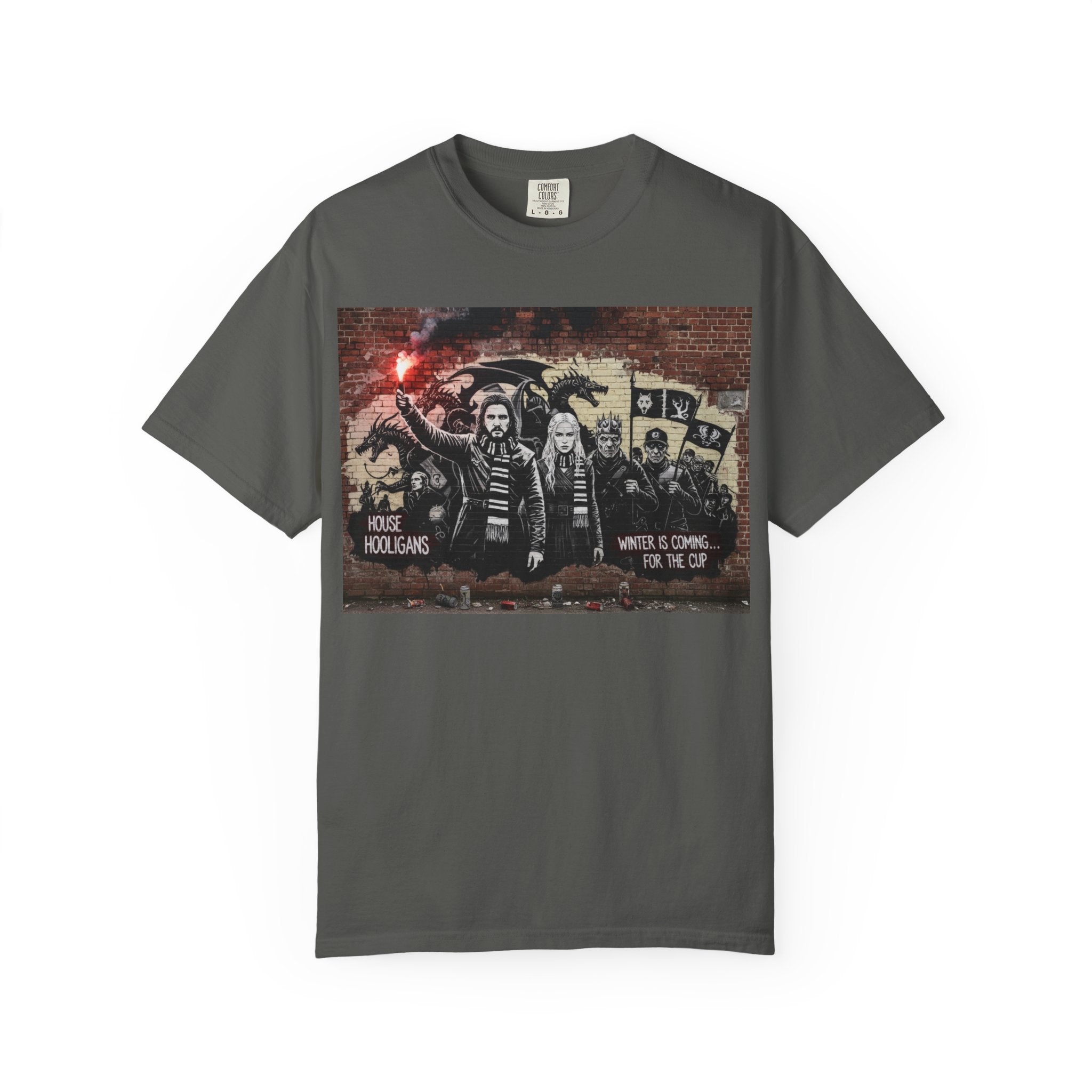 T-Shirt — Protest Graffiti Band Tee with 'Noise Is Coming For The Oi' Design
