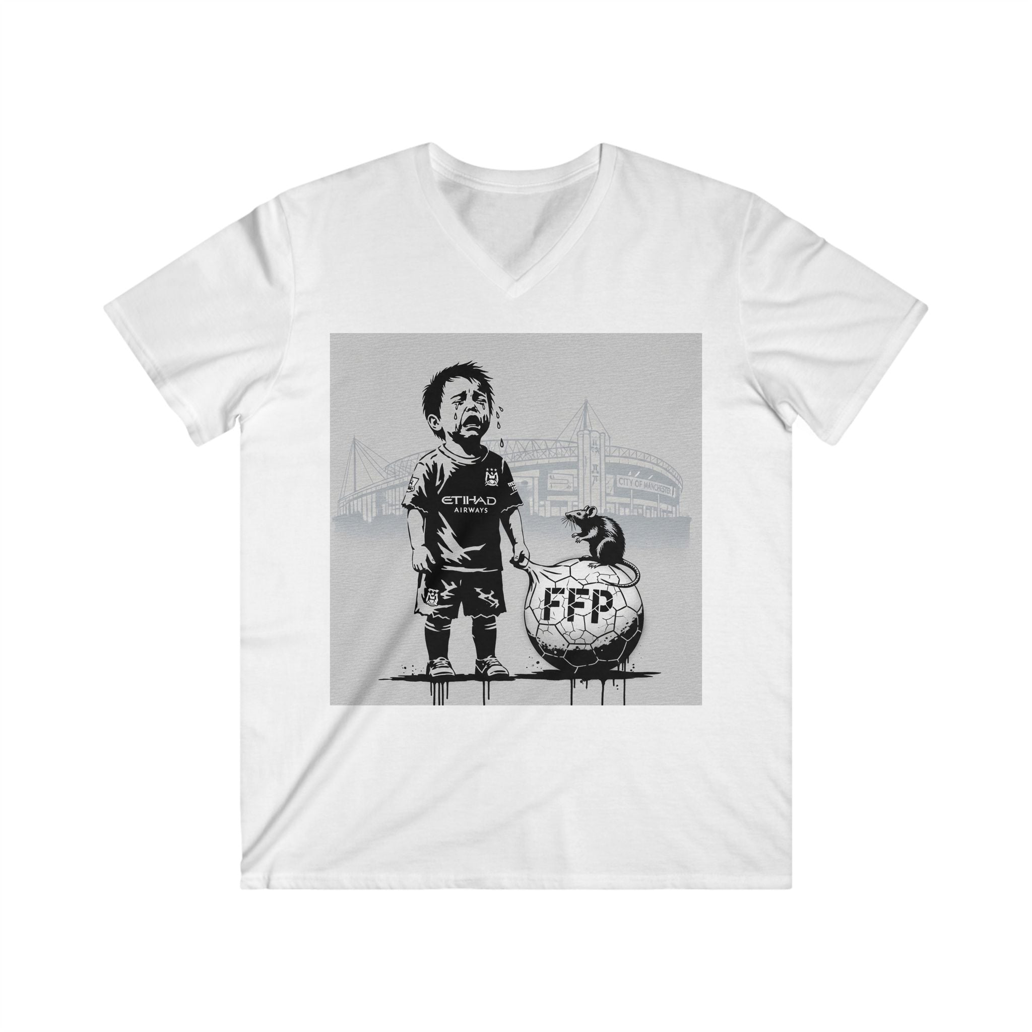Soccer Kid Graphic Tee – 'FFP' Ball Design V‑Neck