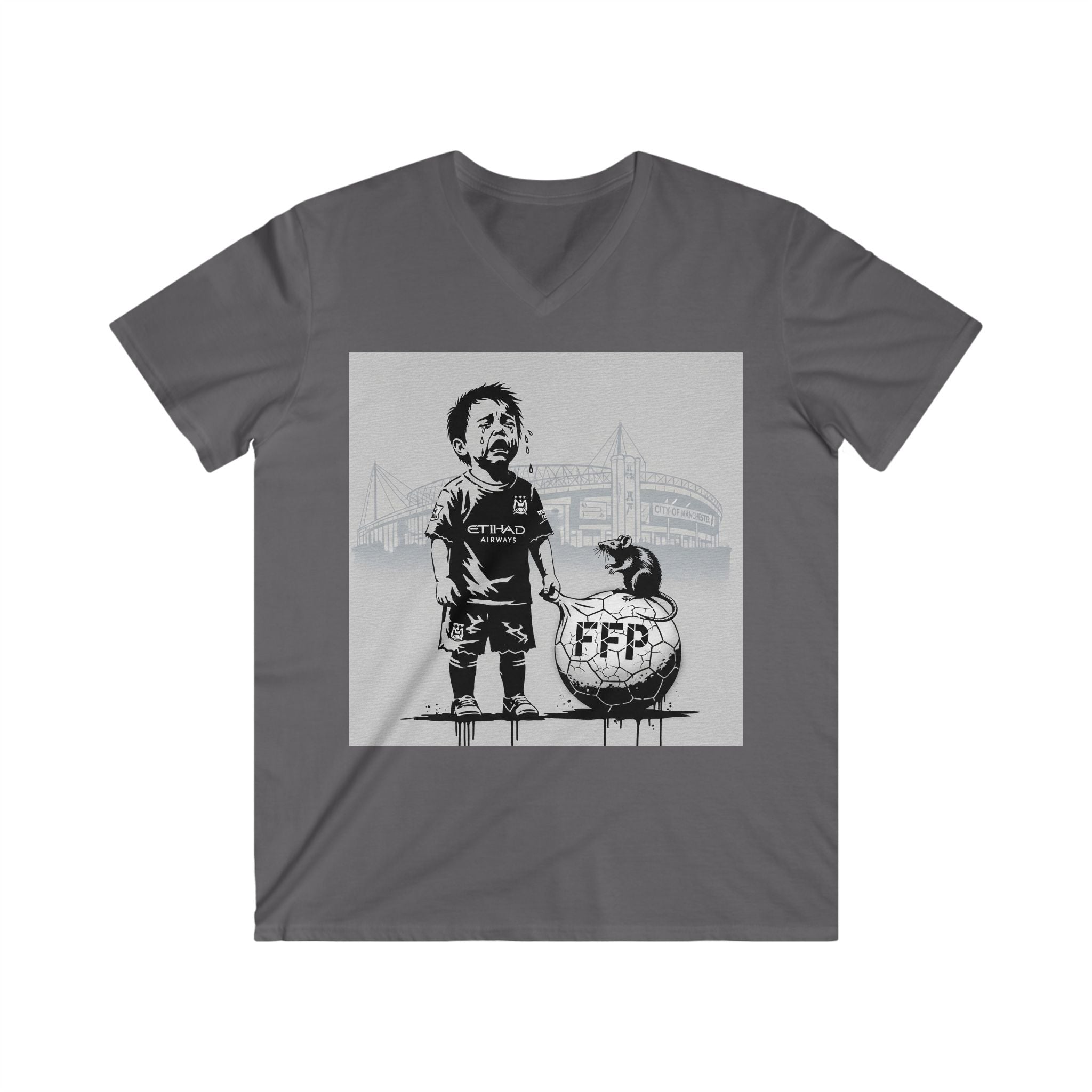 Soccer Kid Graphic Tee – 'FFP' Ball Design V‑Neck