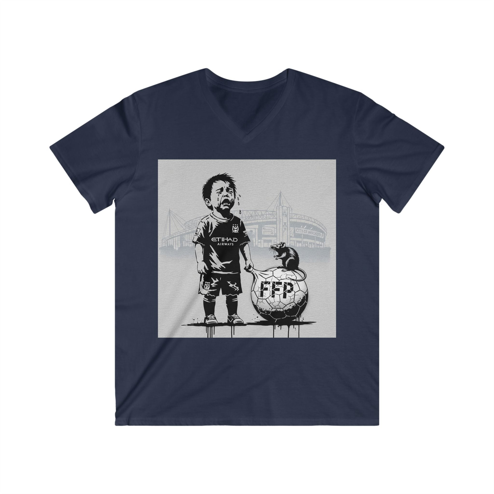 Soccer Kid Graphic Tee – 'FFP' Ball Design V‑Neck