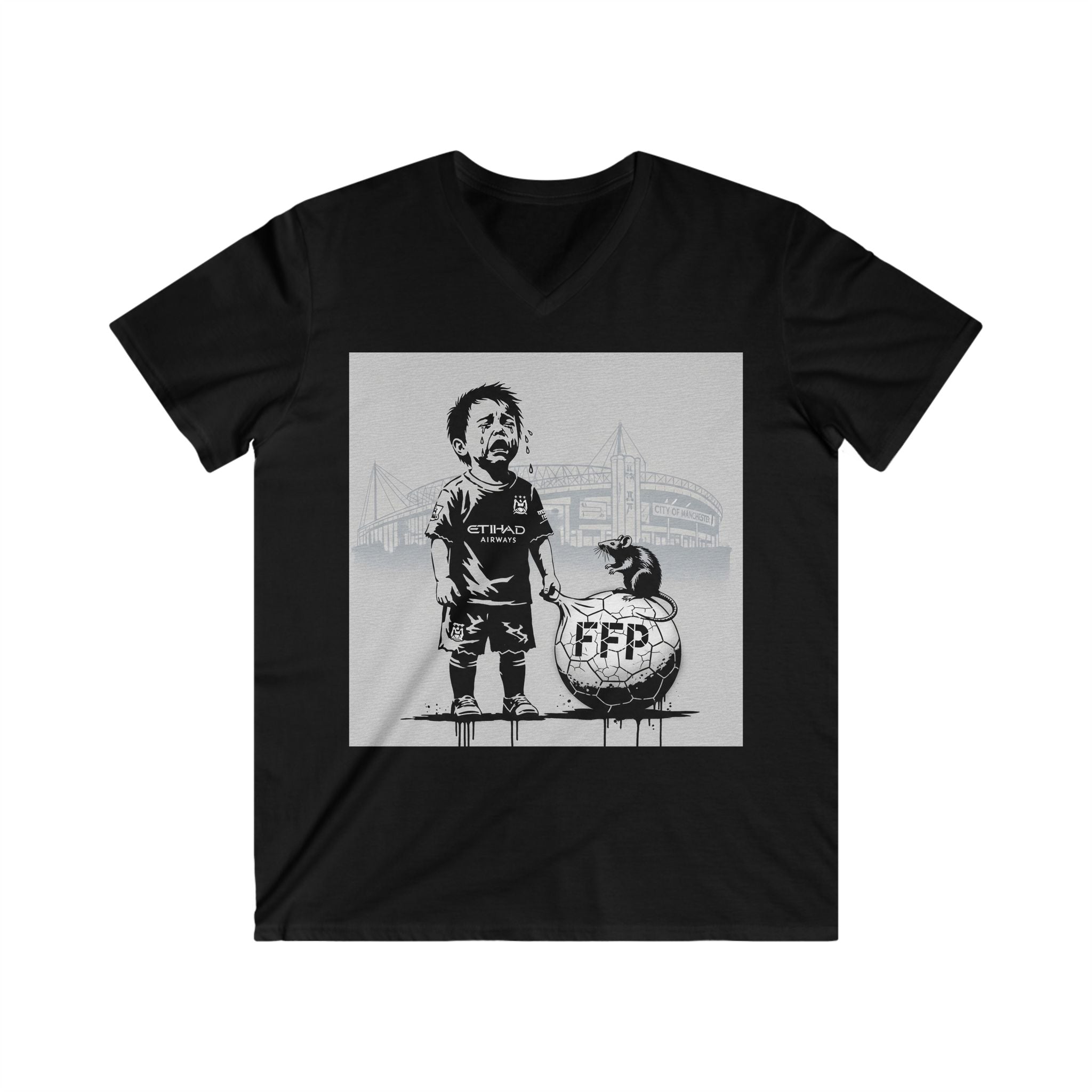 Soccer Kid Graphic Tee – 'FFP' Ball Design V‑Neck