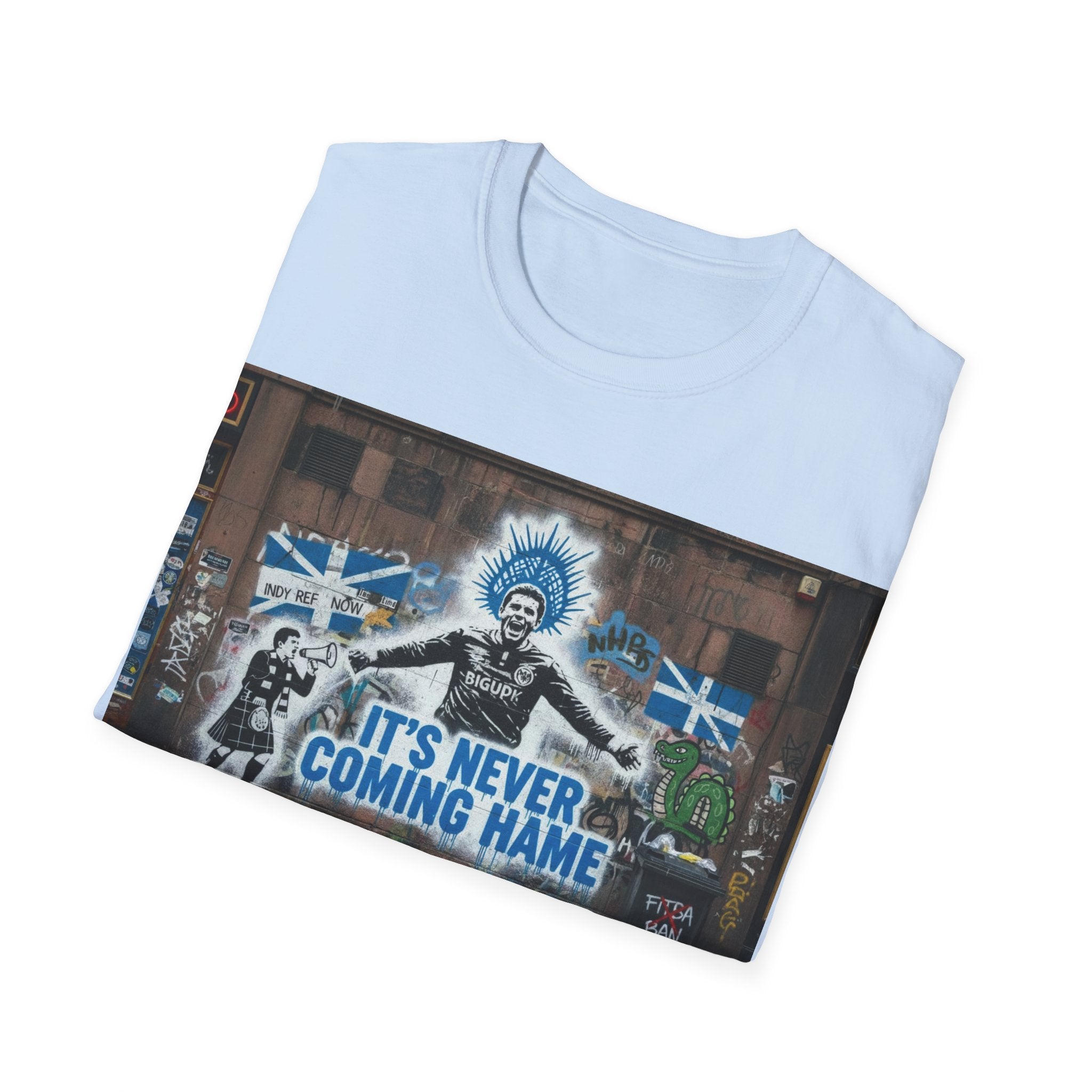 T-Shirt — 'It's Never Coming Home' Street Art Football Fan Tee