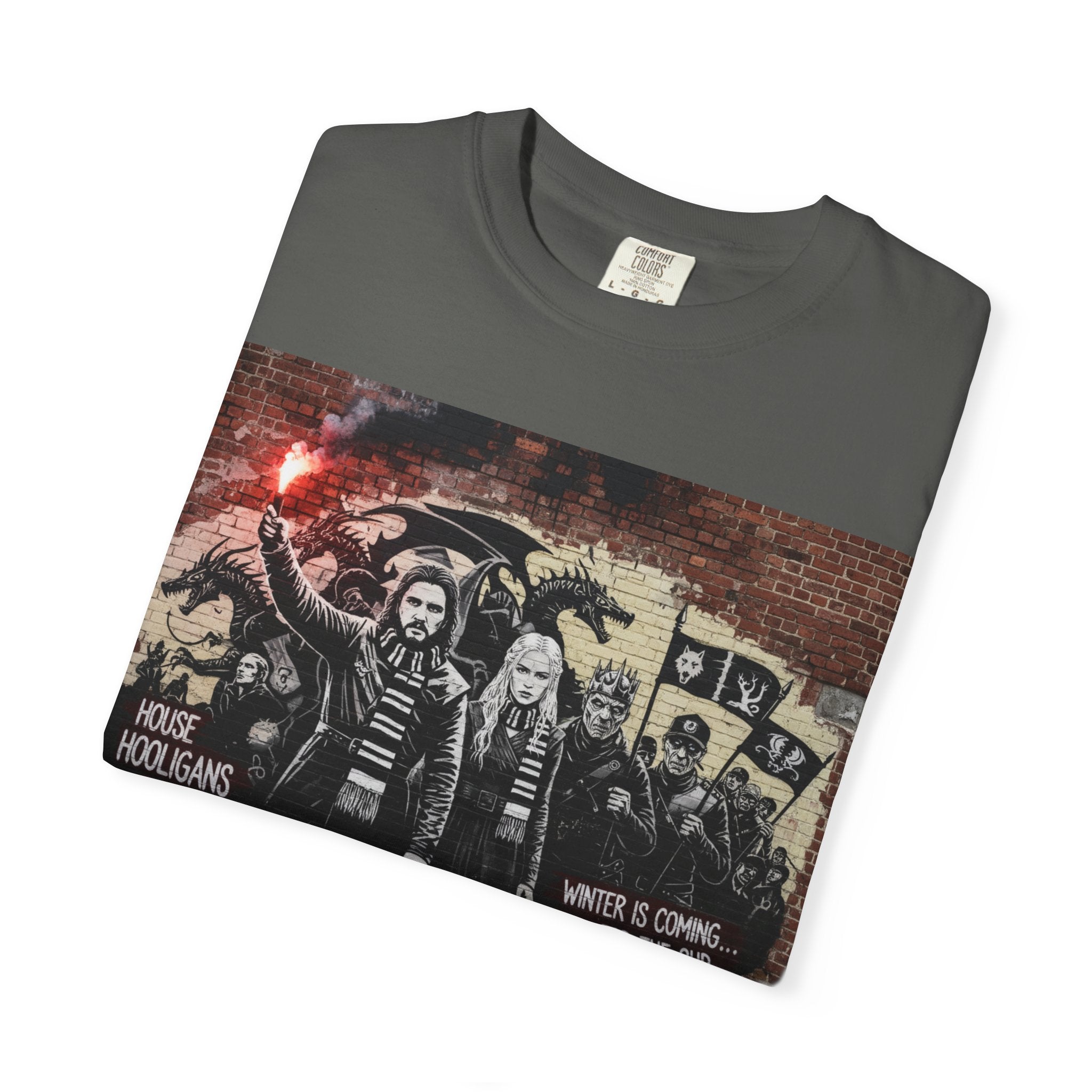 T-Shirt — Protest Graffiti Band Tee with 'Noise Is Coming For The Oi' Design