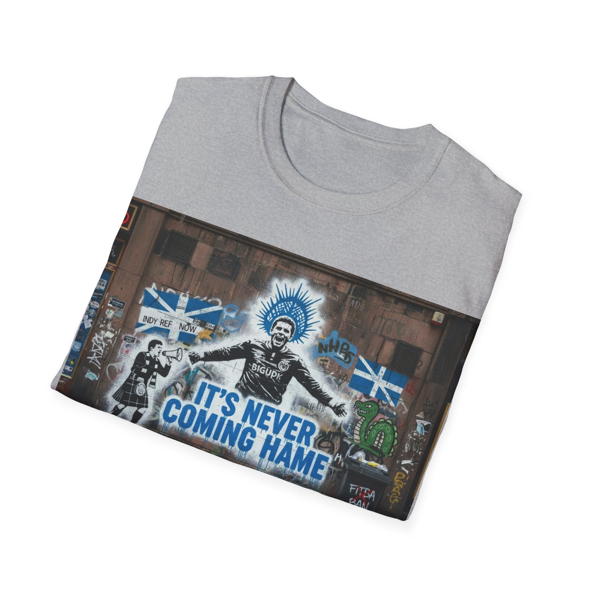 T-Shirt — 'It's Never Coming Home' Street Art Football Fan Tee