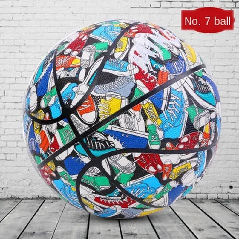 New Colorful Flower Shoes Graffiti Wear-Resistant Outdoor Basketball Limited Edition Street Trend Cool Adult No.6 7 Feel King