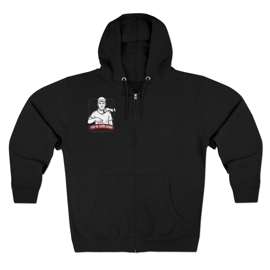 Zip Hoodie — 'You're Going Down' Retro Sports Rivalry Design