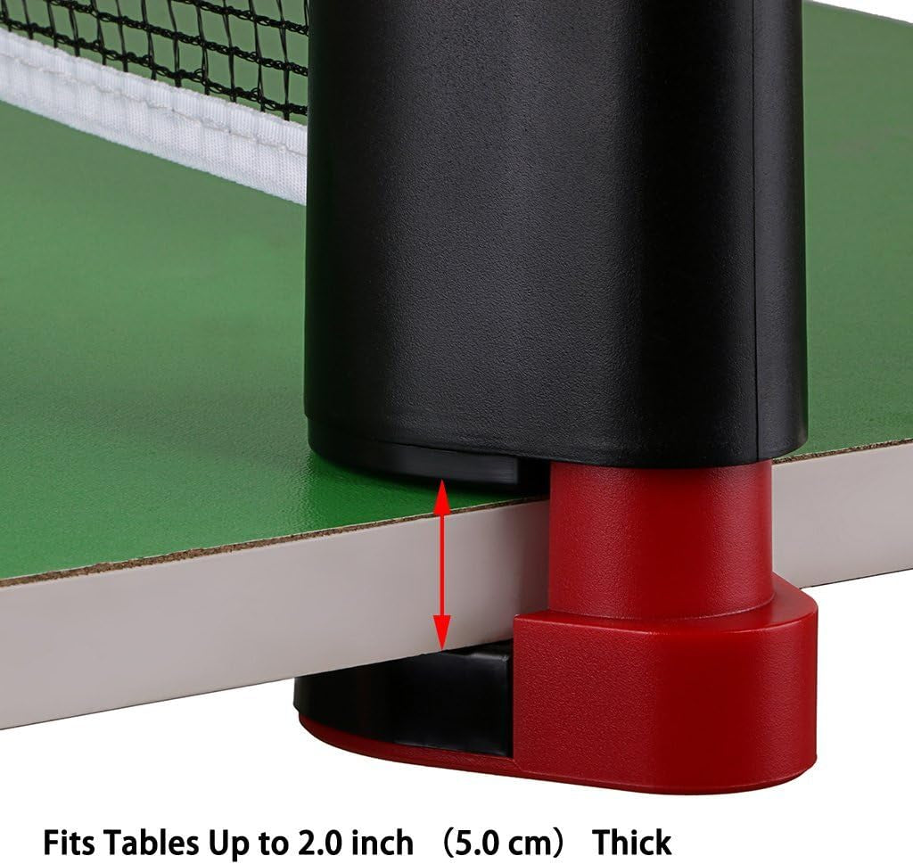 Retractable Table Tennis Net Replacement, Ping Pong Net and Post with PVC Storage Bag, 6 Feet(1.8M, Fits Tables up to 2.0 Inch 5.0 Cm